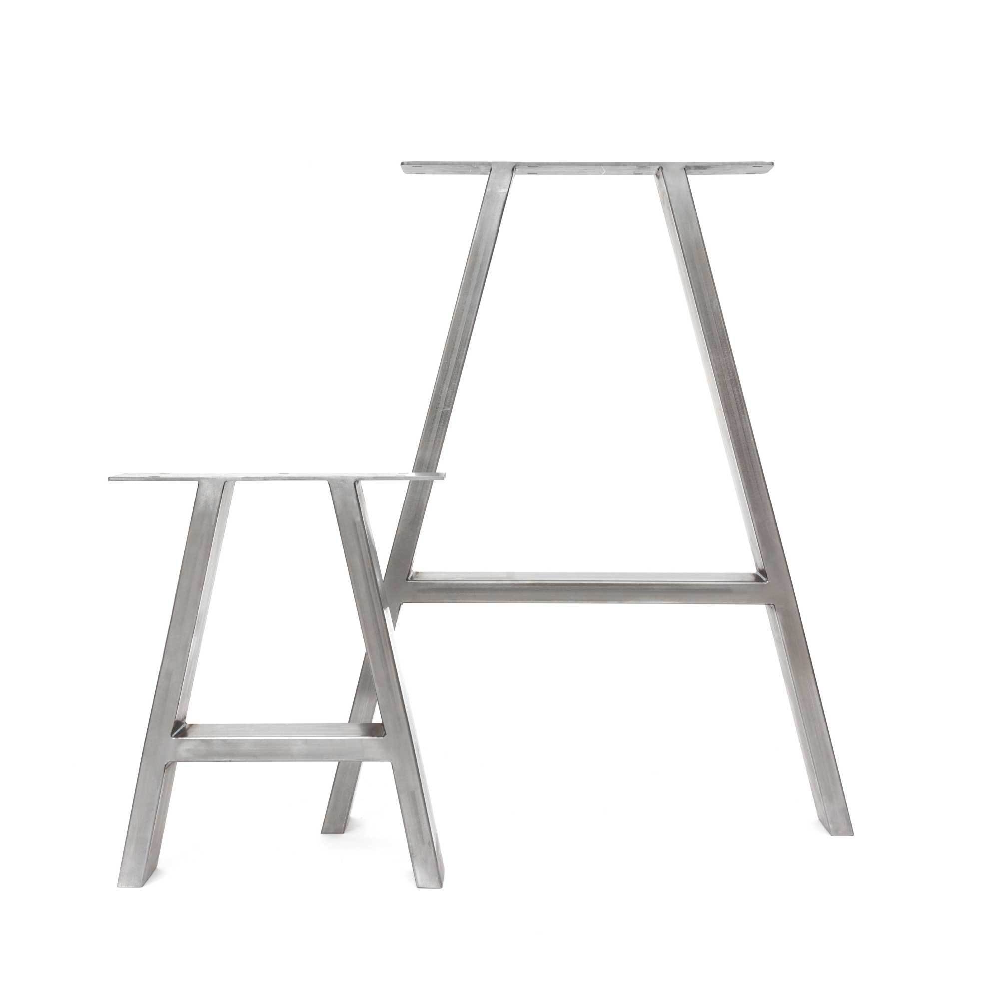A-Frame Industrial Table Legs – Pair – Steel – Silver – 71cm x 58cm – Pack Of 2 – The Hairpin Leg Company
