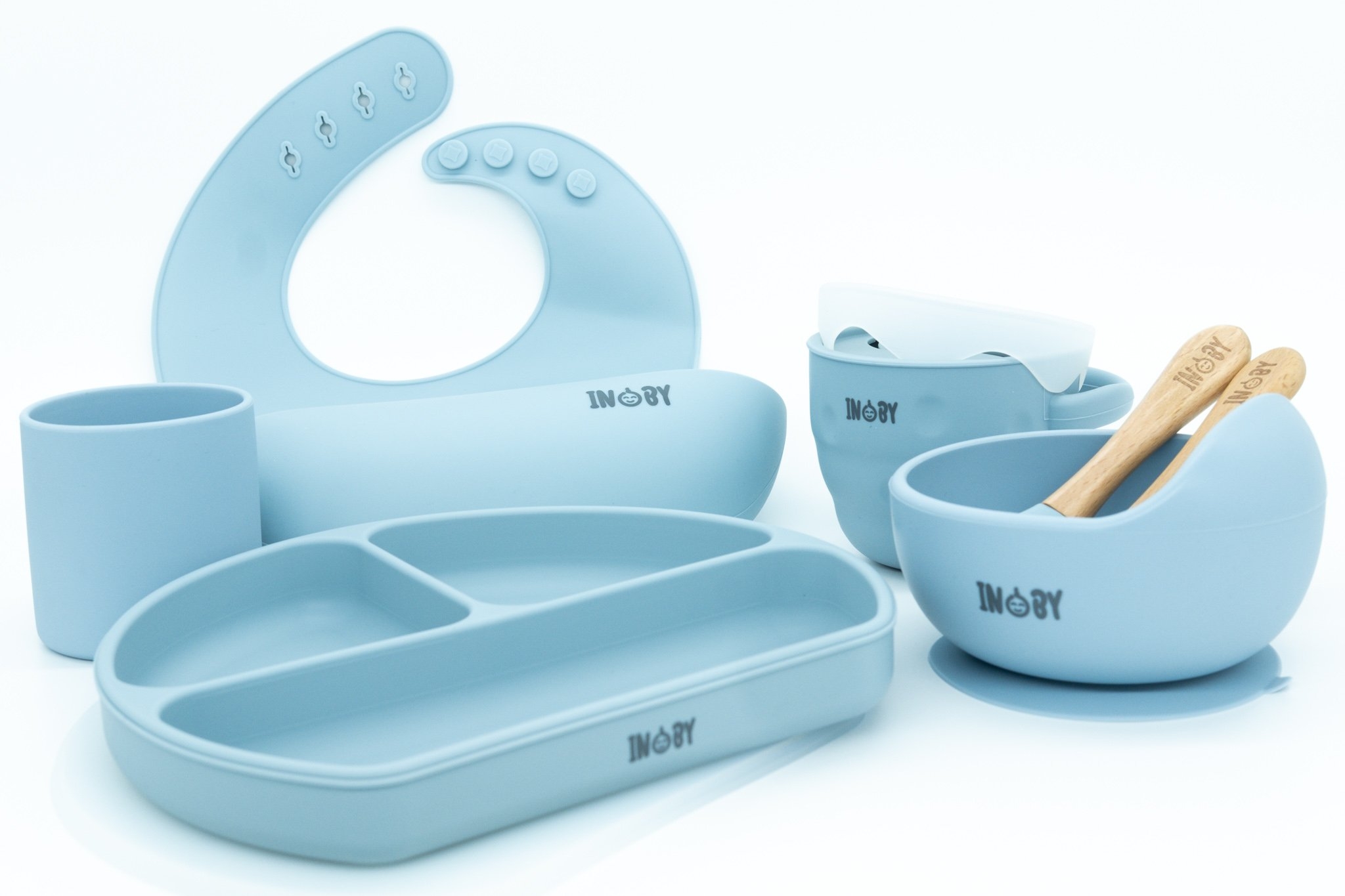 INOBY Silicone Complete Weaning Set Pastel Blue