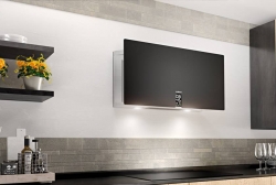 Airforce Vertical In Time 83cm Wall Mounted Cooker Hood – Satin Black Glass