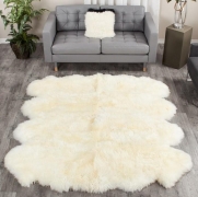 Bowron Sheepskins – Eight Piece Gold Star Longwool Sheepskin Rug Ivory 214 x 180cm / Ivory – The Rug Quarter