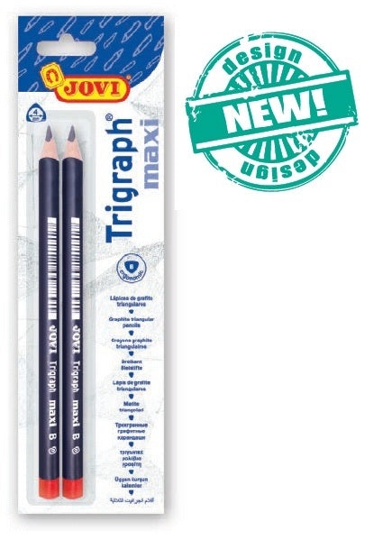 JOVI Trigraph Jumbo Beginners Pencils B Soft Lead, Twinpack – Children’s Learning & Vocational Sensory Toys, Aged 0-8 Years
