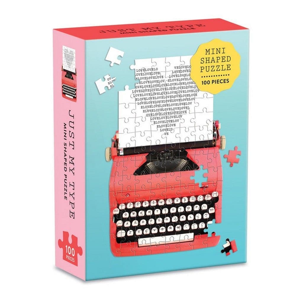 Jigsaw Puzzle Just My Type Vintage Typewriter – 100 Piece Mini Shaped Puzzle – Galison – The Yorkshire Jigsaw Store