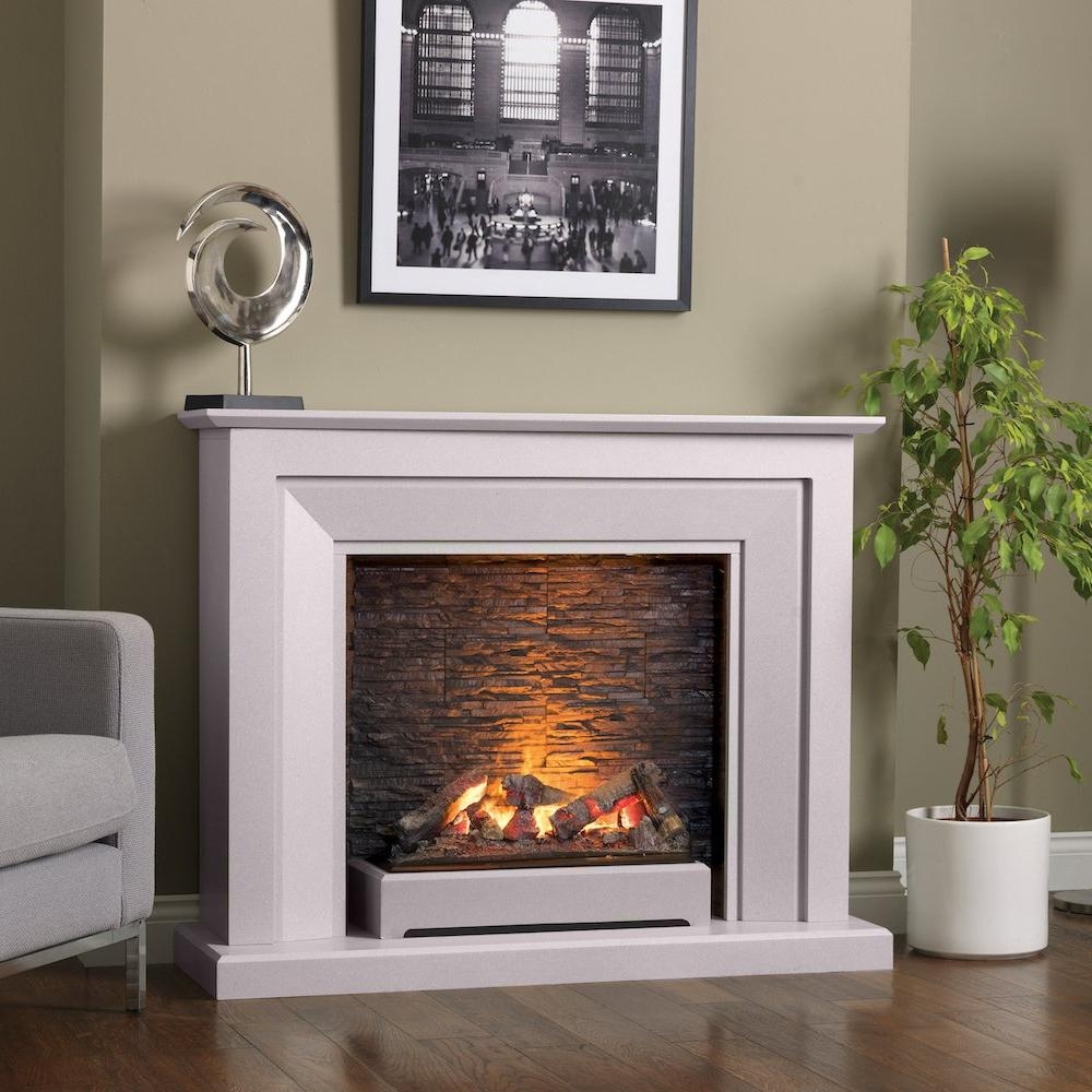 Katell Italia Napoli Electric Fireplace Suite – Textured White