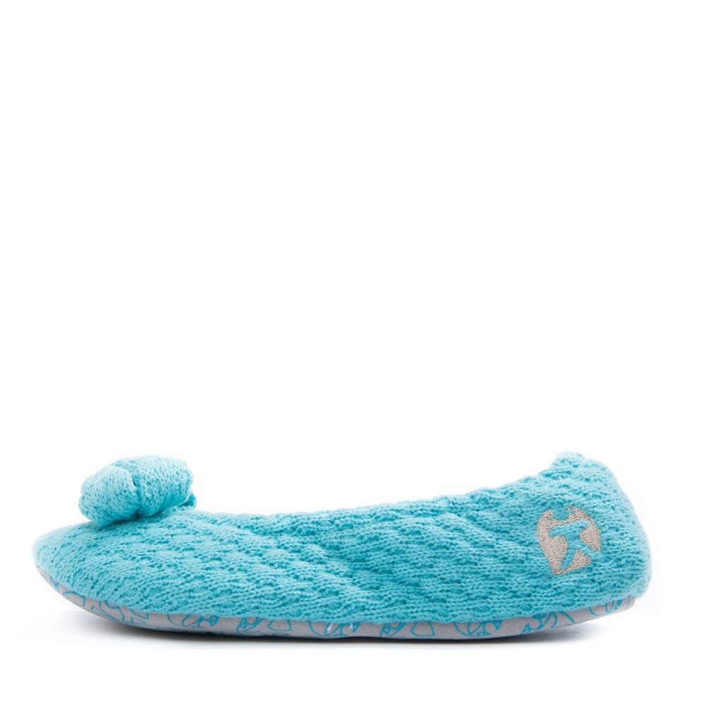 Katy Knitted Ballerina Slippers – Small – Aquamarine – Women’s – Bedroom Athletics