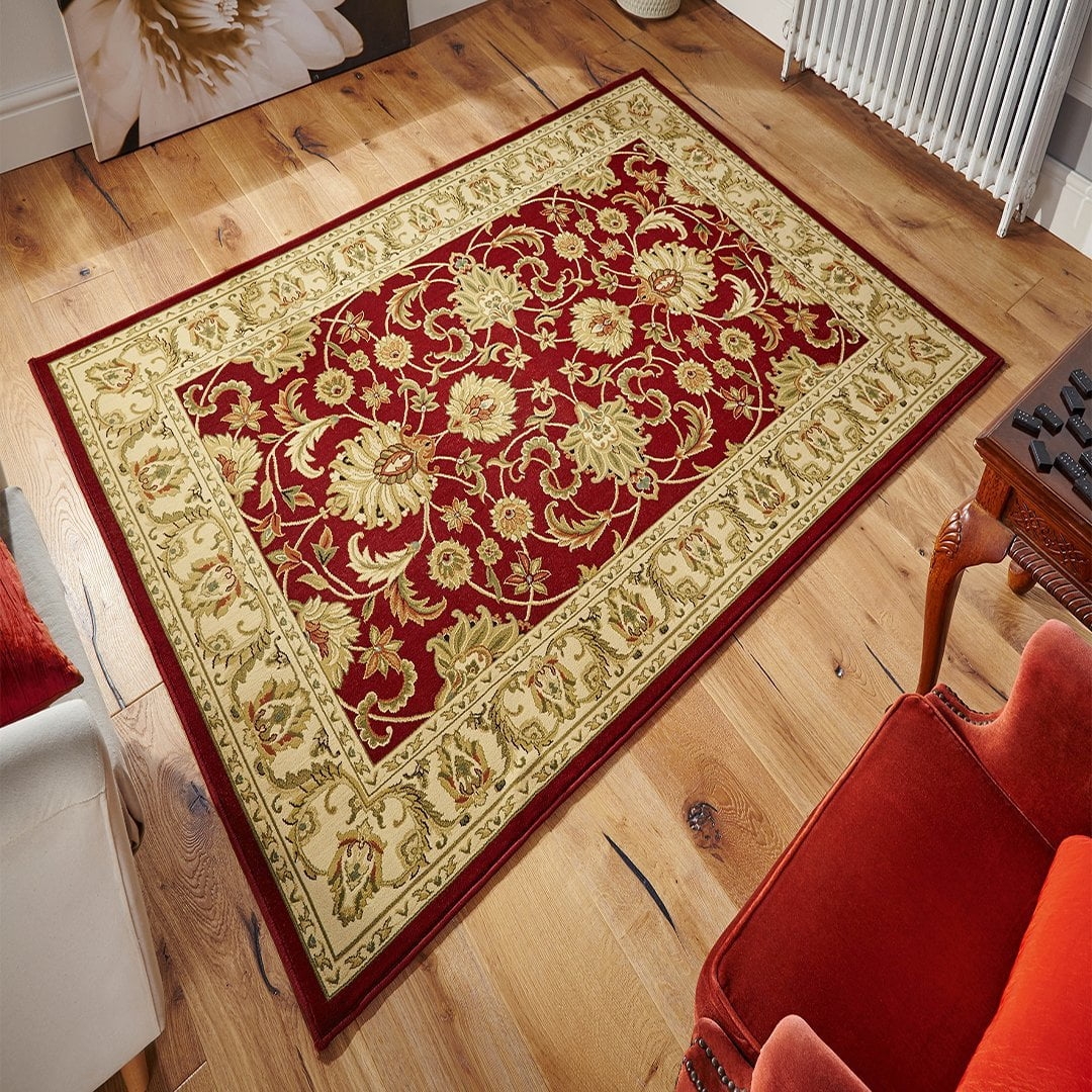Oriental Weavers – Kendra 45 M Red 150 x 150cm / Red – The Rug Quarter