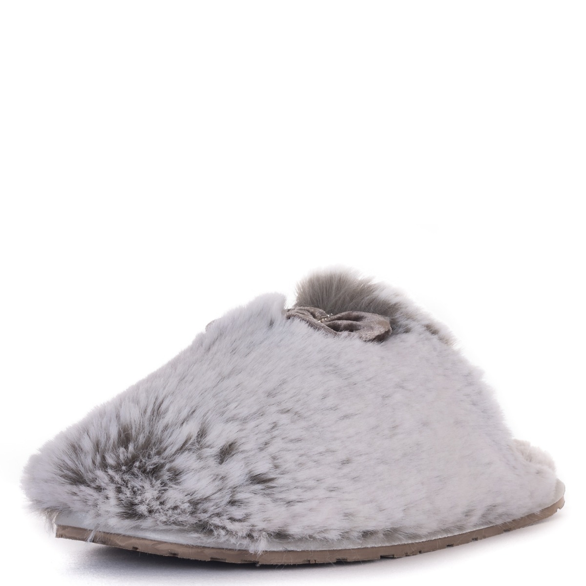 Kimberley Faux Fur Mule Slippers – Small – Trace Grey – Women’s – Bedroom Athletics