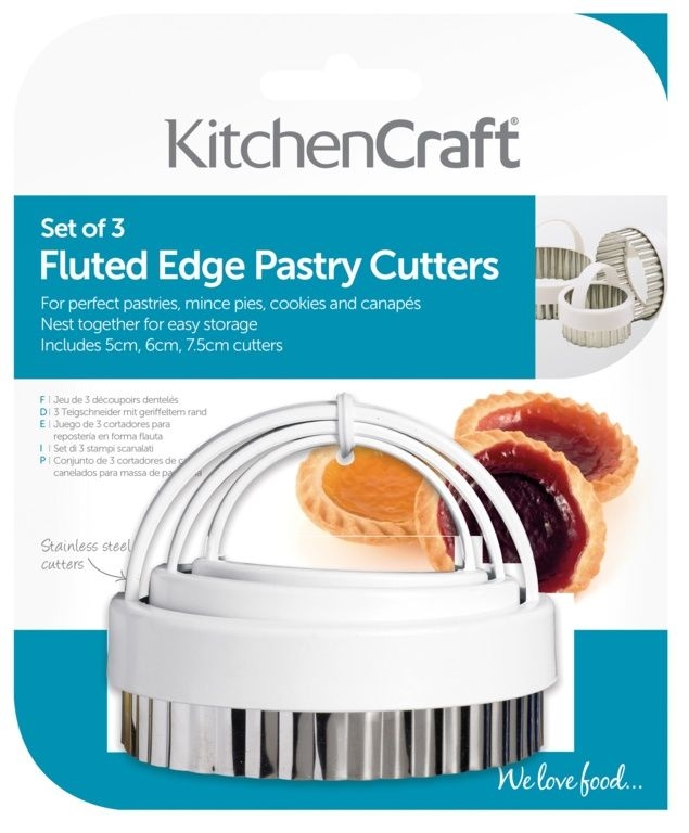 KitchenCraft Fluted Pastry Cutter – 3 Piece