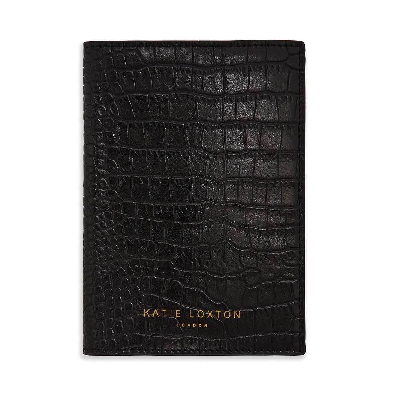 Katie Loxton Celine Faux Croc Passport Holder – Black
