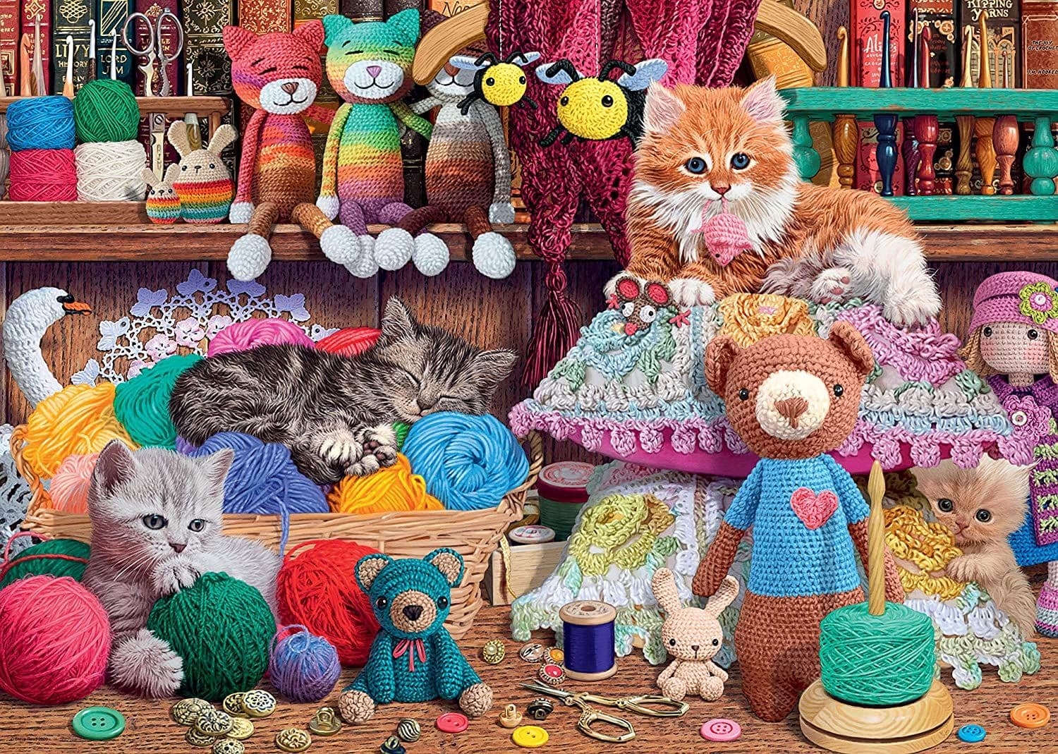 Jigsaw Puzzle Knitty Kitty – 1000 Pieces – Ravensburger – The Yorkshire Jigsaw Store