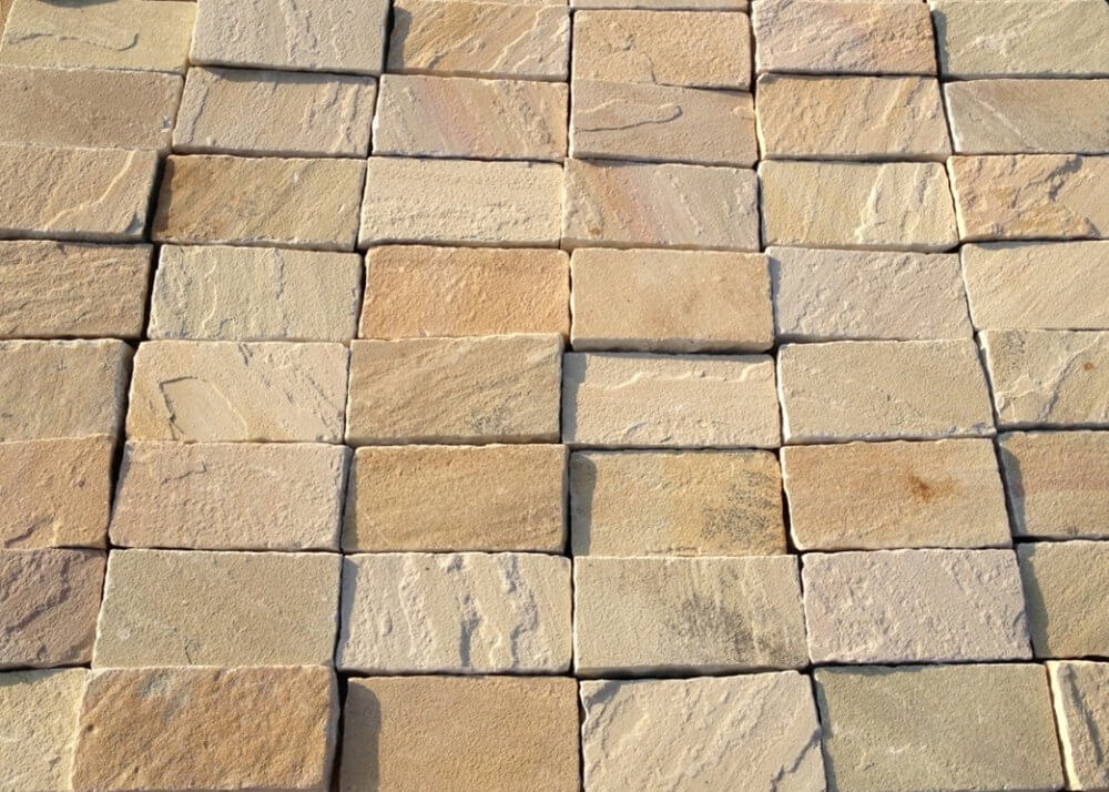 Mint Fossil Walling 220x100x60-80mm Paving Stone – Indian Sandstone – Infinite Paving