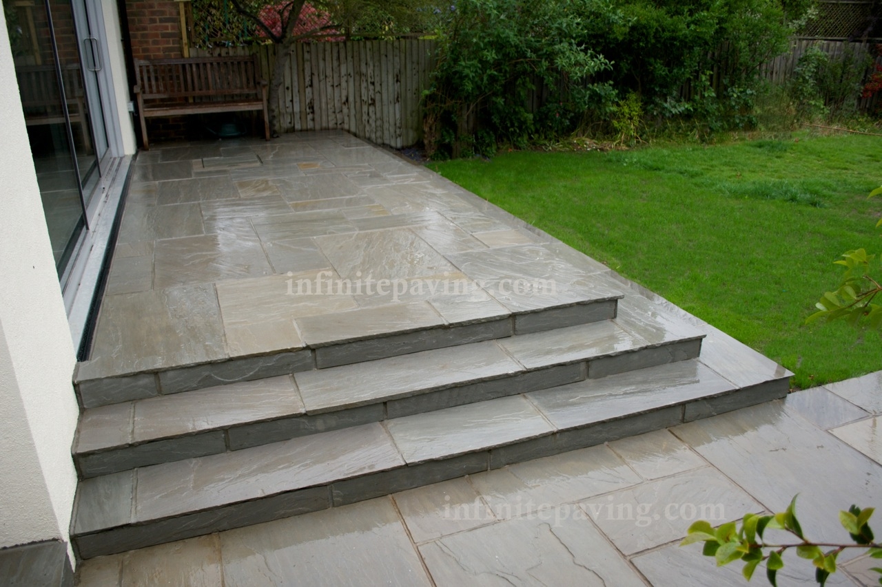 Kandla Grey Mixed Size Patio Paving Stone Pack 22mm Calibrated, Antiqued Tumbled 18.5m² – Indian Sandstone – £20.49 Per M² – Infinite Paving