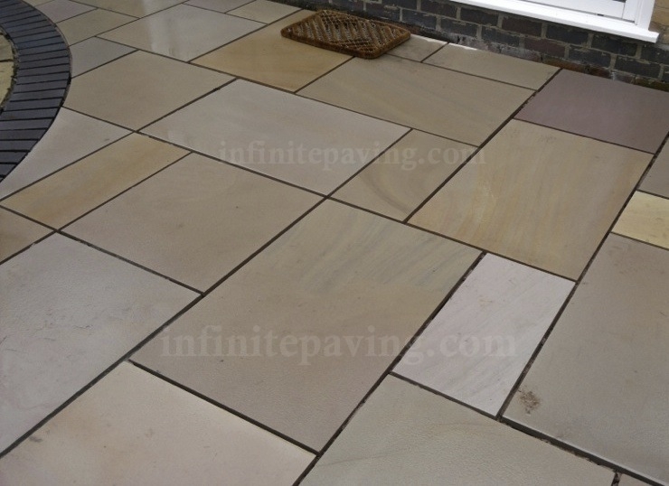 Sawn Raj Green 22mm Sawn and Shotblast 1200x600mm Single Size Paving Stone Pack 17.5m2 coverage – Indian Sandstone – £30 Per M² – Infinite Paving