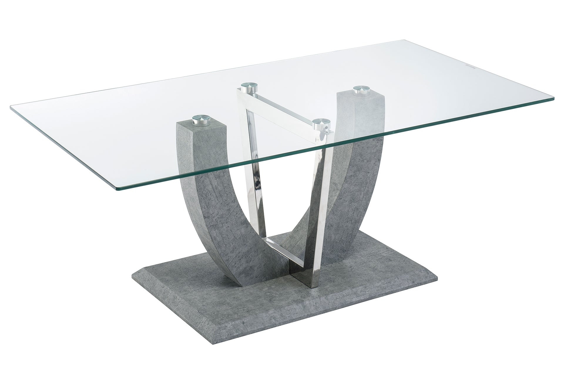 Artford Glass Range With Concrete Finish Legs Coffee Table – Lc Living