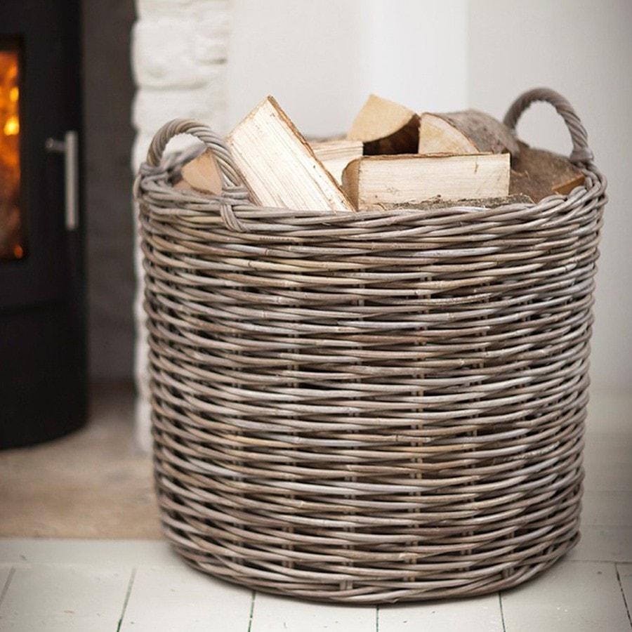Giant Wicker Log Basket with Handles