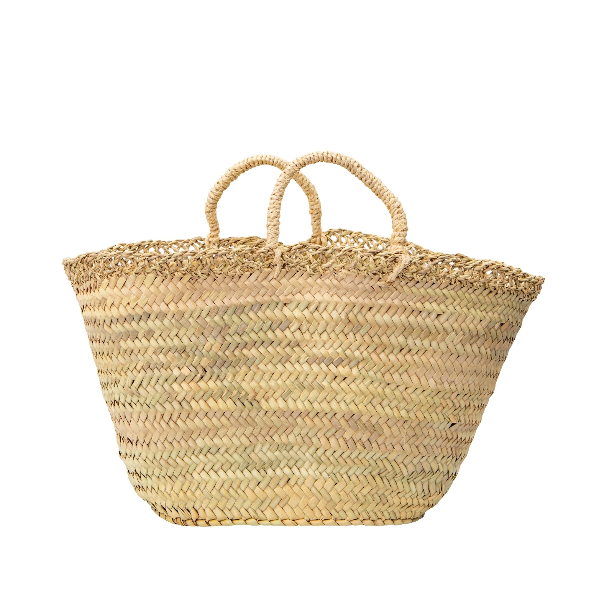 Lattice Detail Moroccan Straw Basket – One Size – Sand & Salt