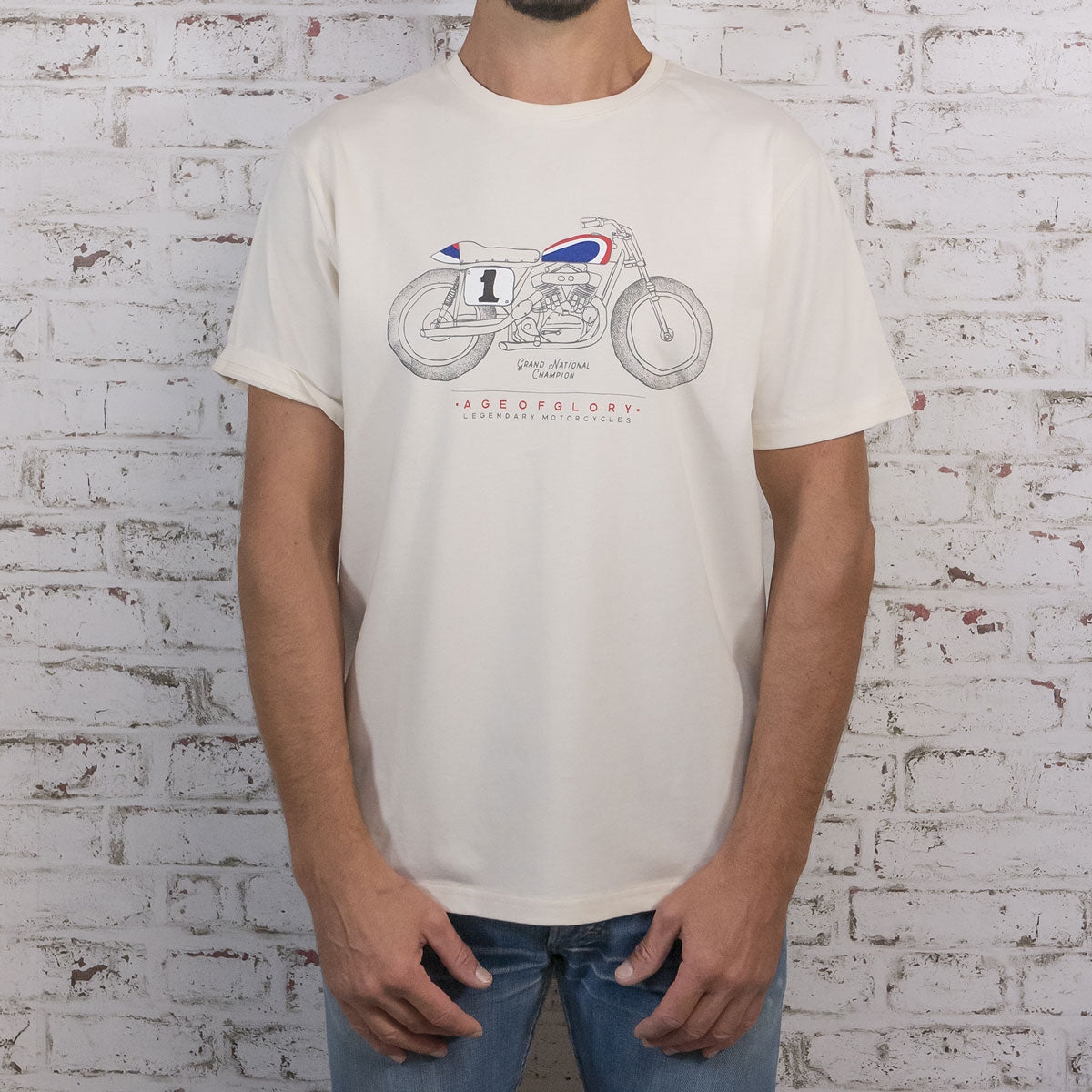 Age of Glory Legendary Grand National Tee Ecru M – Armadillo Customs
