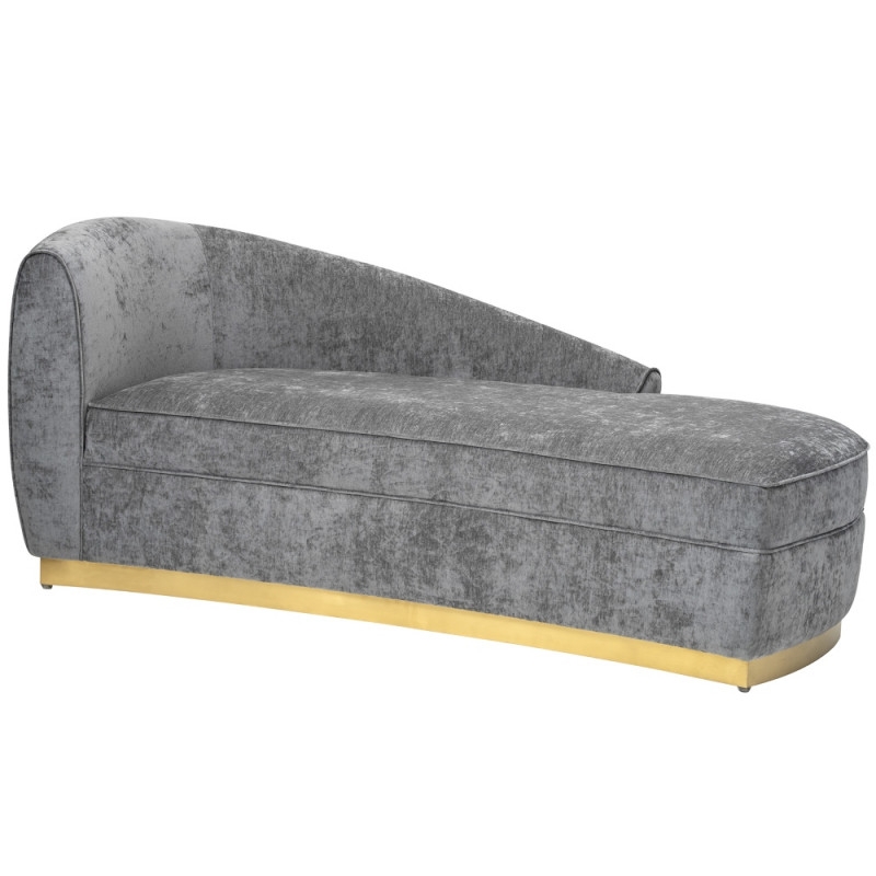 Liang & Eimil Tivoli Chaise Longue Crush Grey Velvet