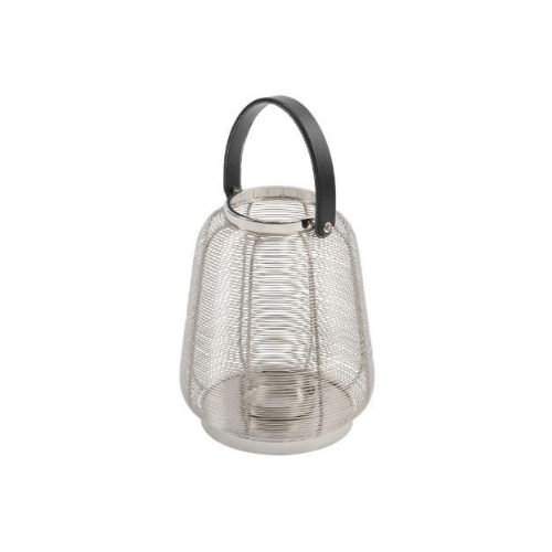 Polished Silver Small Stainless Steel Wire Lantern