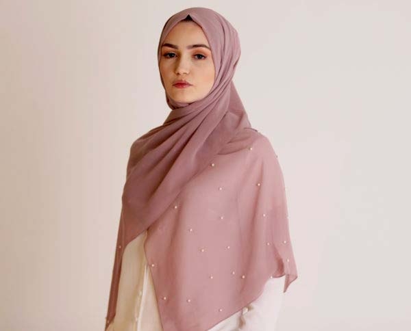 Rose Tint Pearl Chiffon Hijab