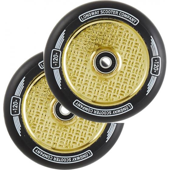 Longway Precinct V2 Hollow Scooter Wheels Gold Neo Chrome 120mm – Ripped Knees