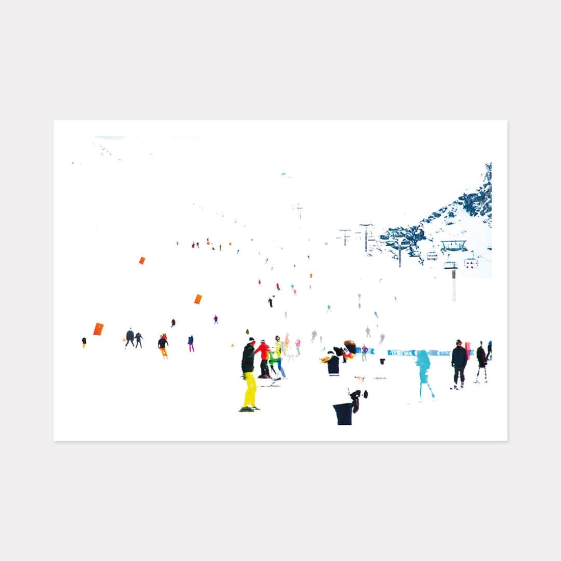 Lunchtime Mountain Art Print, A2 (59.4cm x 42cm) unframed print – Powderhound