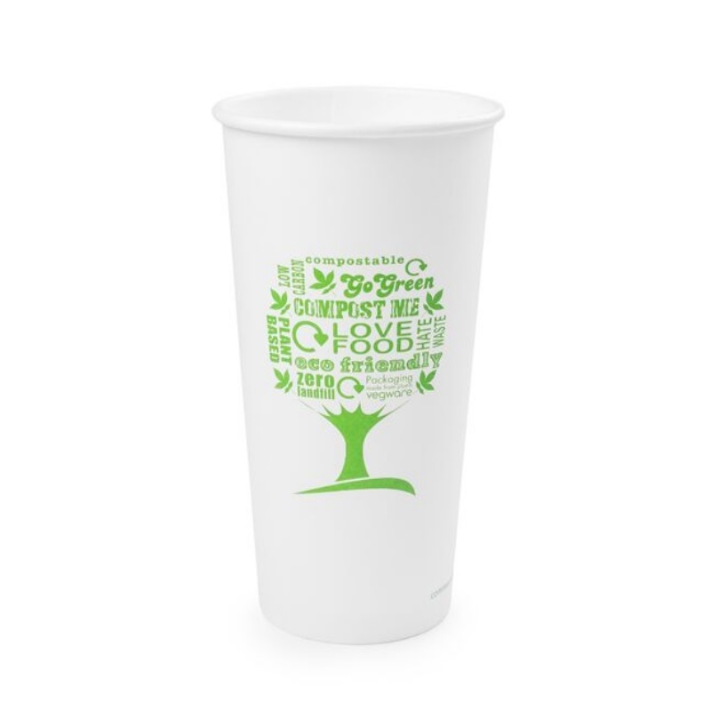 20oz Single Wall Hot Cup, 89 Series – Green Tree – Pack (50)