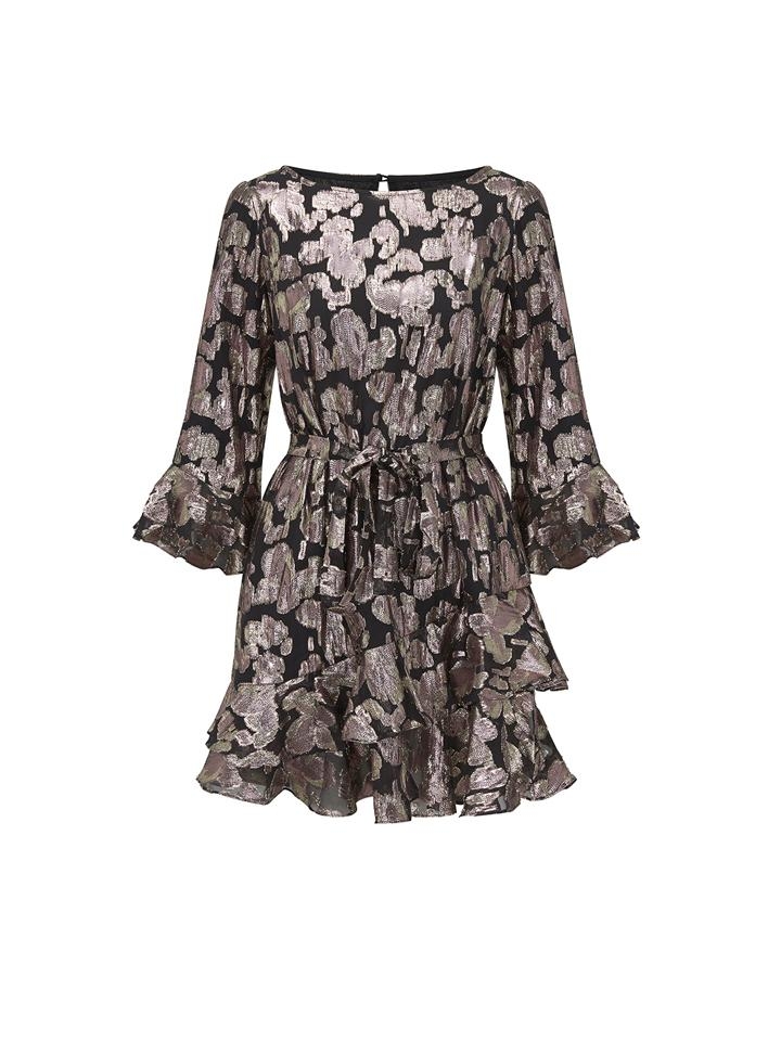 Saloni London – Marissa C Mini Rose Purl Dress – Rose – UK 10 – Silk