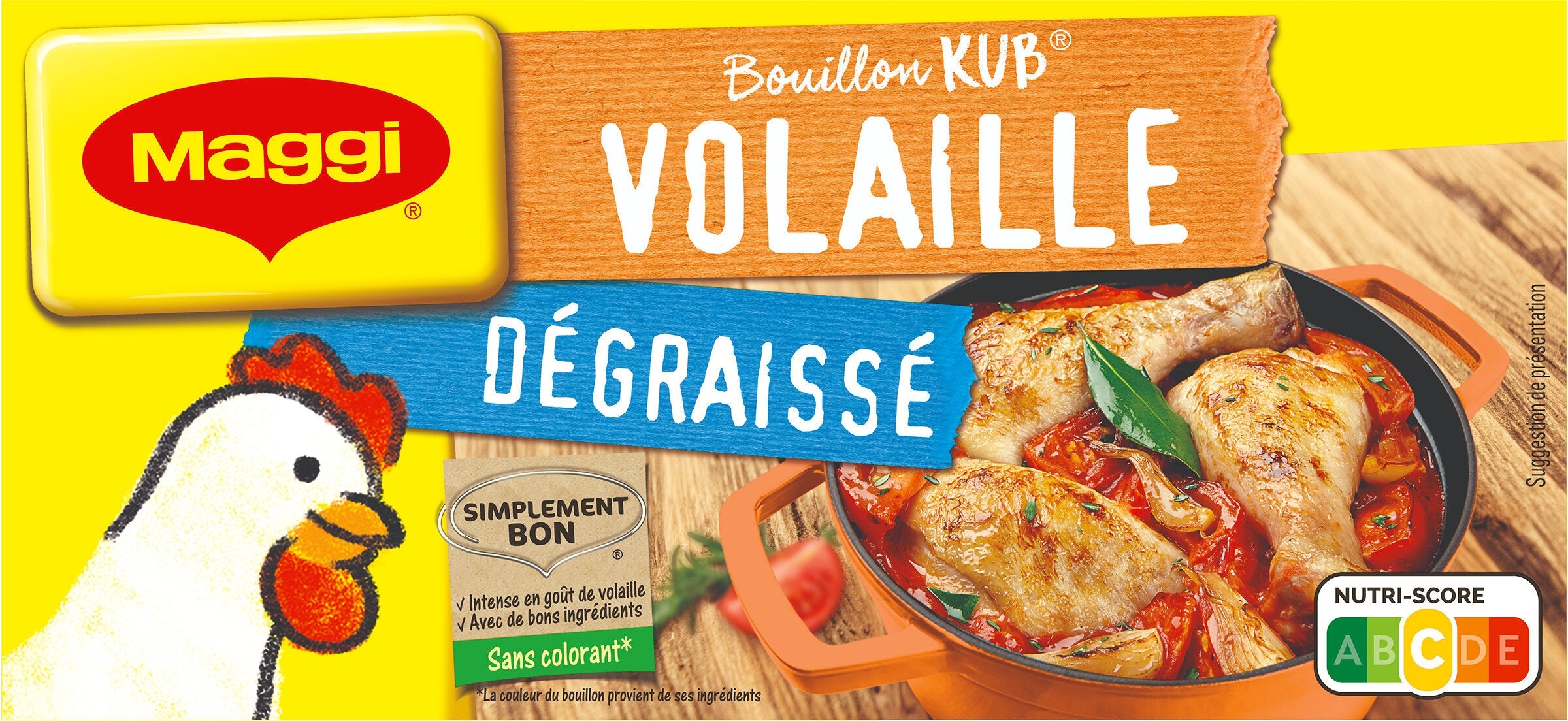 Maggi Bouillon de volaille dégraissé x12cubes – Low Fat chicken stock cubes – Chanteroy – Le Vacherin Deli