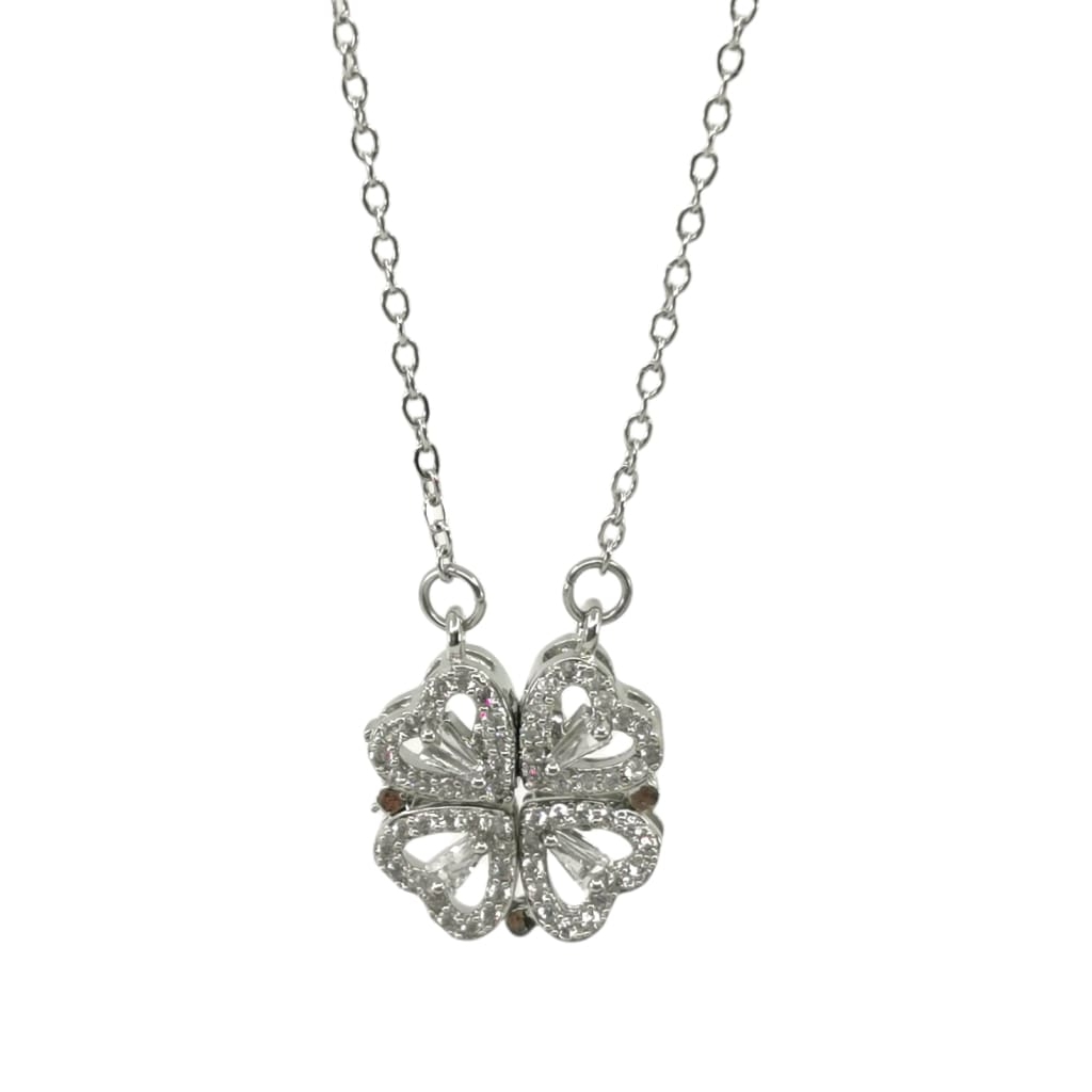 Magnetic Flower Necklace £34.99 40+5cm – Silver – Ezavision
