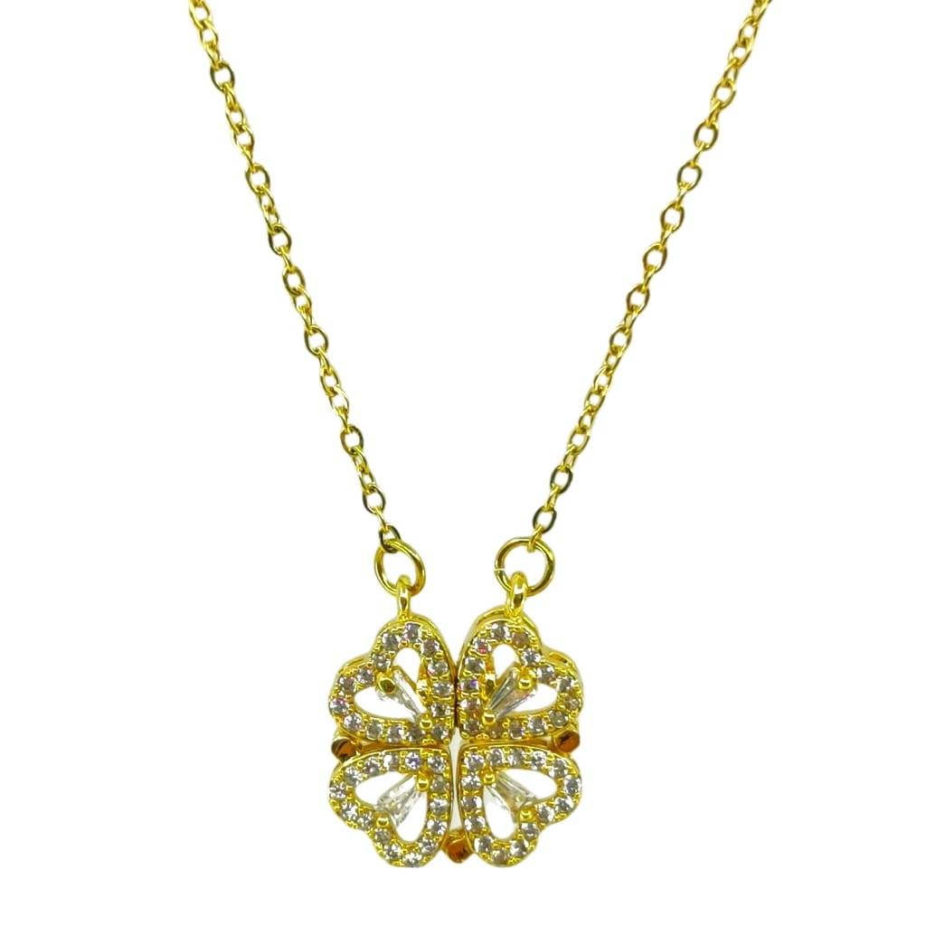 Magnetic Gold Flower Necklace £34.99 40+5cm – Gold – Ezavision