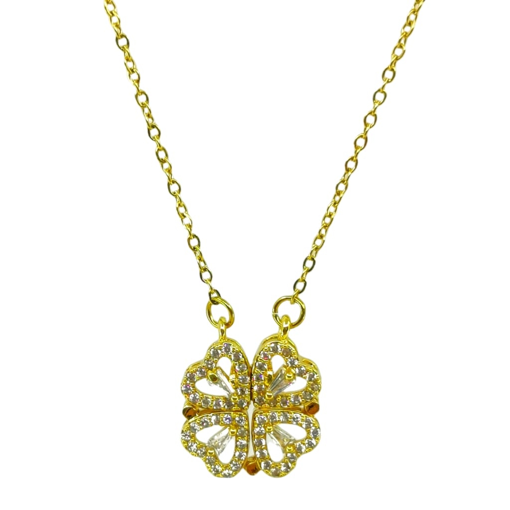 Magnetic Gold Flower Necklace £34.99 40+5cm – Gold – Ezavision