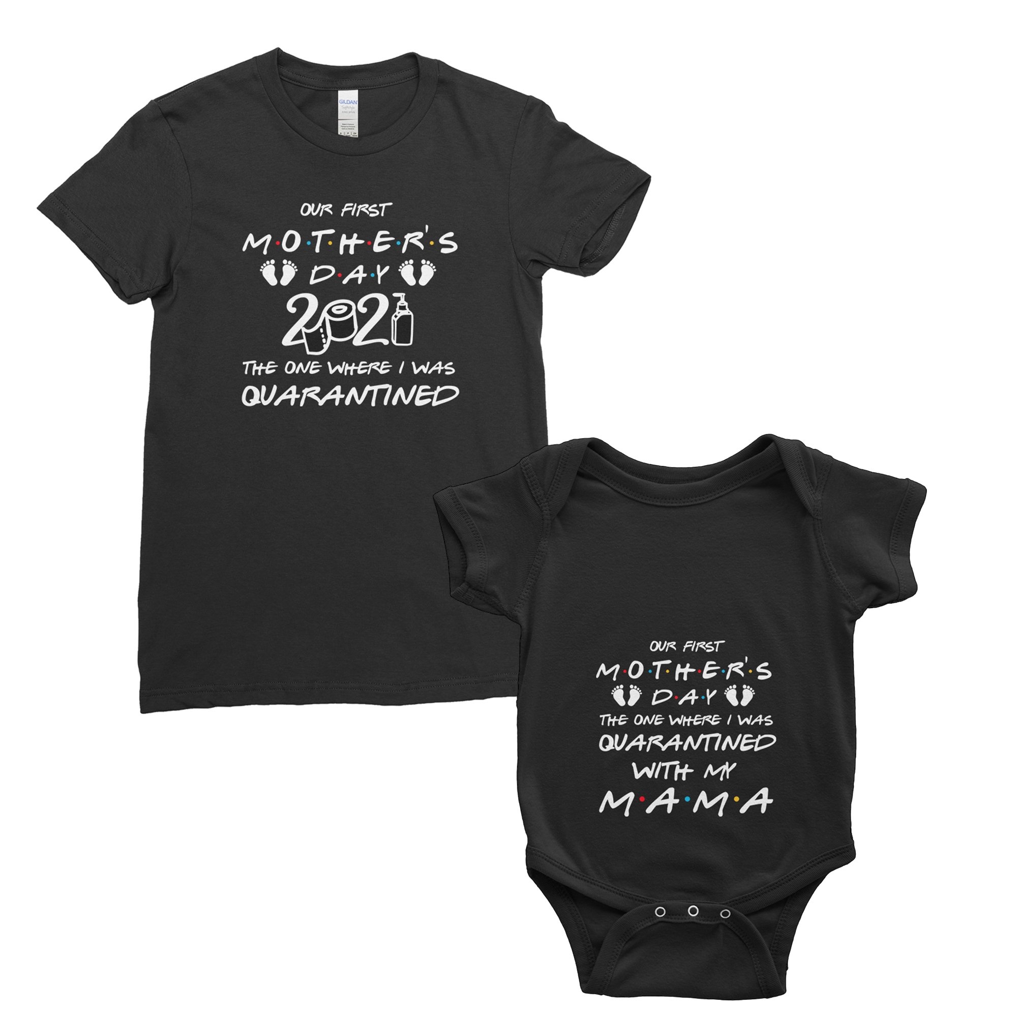 Personalised My First Mother’s Day Quarantine T-Shirt Mum Baby Bodysuit Onesie Mother’s Day Gifts, Baby – 18-24 months / Sport Grey – Ai Printing