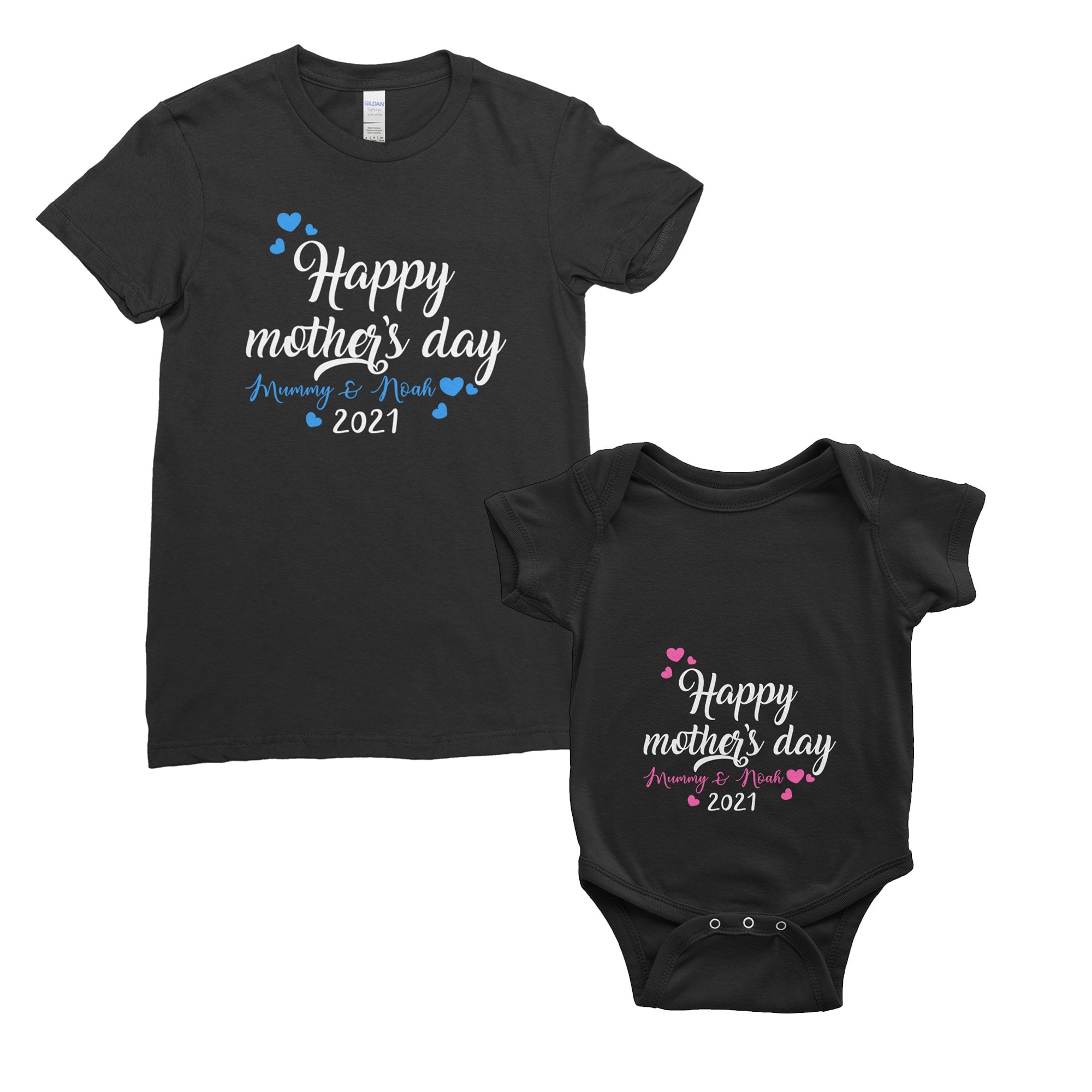 Personalised My First Mother’s Day T-Shirt Mum Baby Bodysuit Onesie Mother’s Day Gifts, Baby – 18-24 months / White – Ai Printing