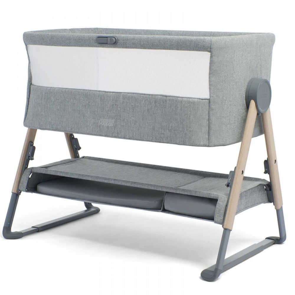 Mamas & Papas Lua Bedside Crib – Grey – For Your Baby