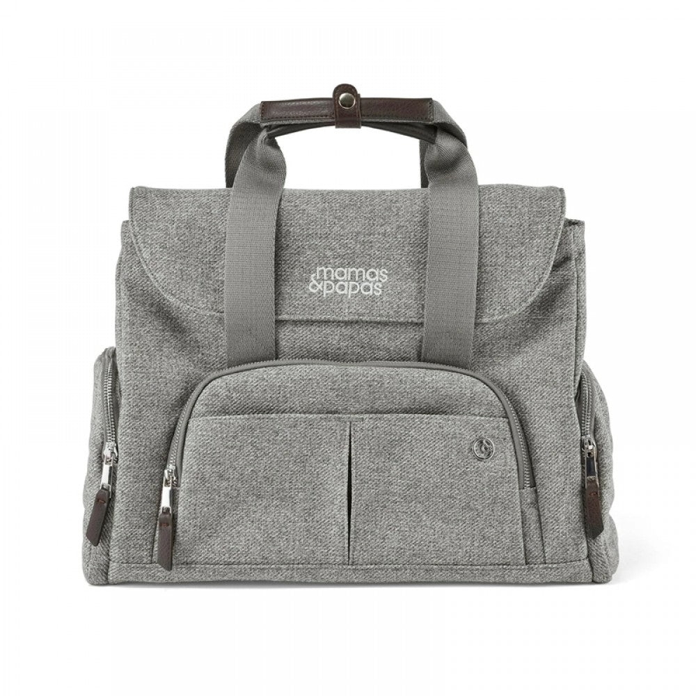 Mamas & Papas Bowling Style Changing Bag- Woven Grey – For Your Baby
