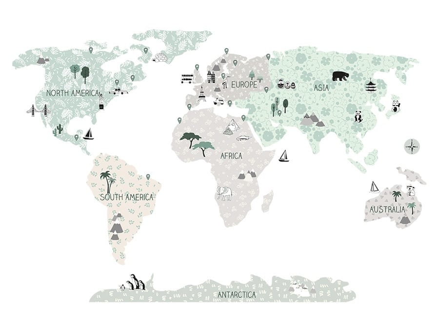 World Map Sticker Medium – Tropic Sand