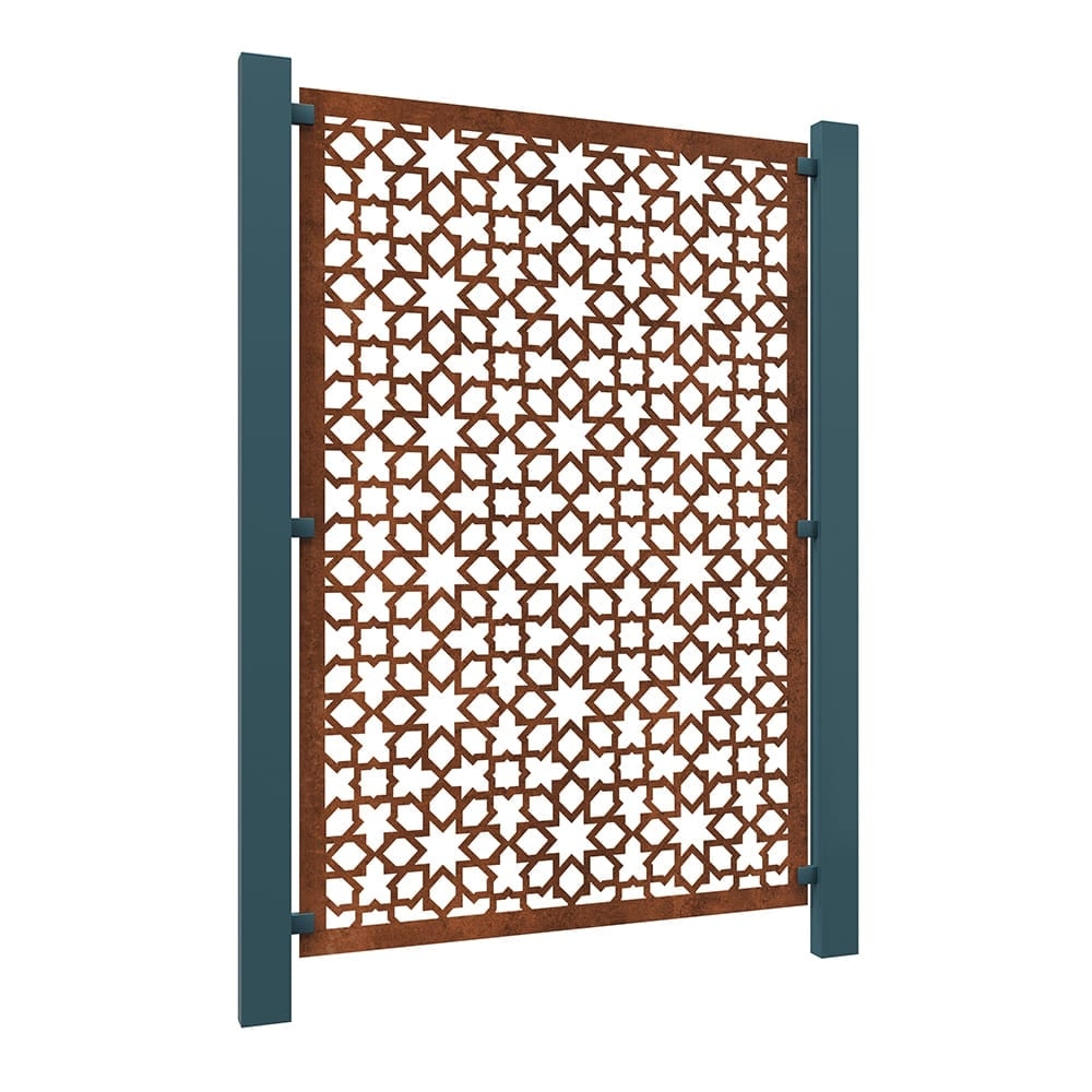 Marrakech Corten Steel Fence Panel – 1780mm x 1190mm – Fencing & Barriers – Fence Panels – Stark & Greensmith