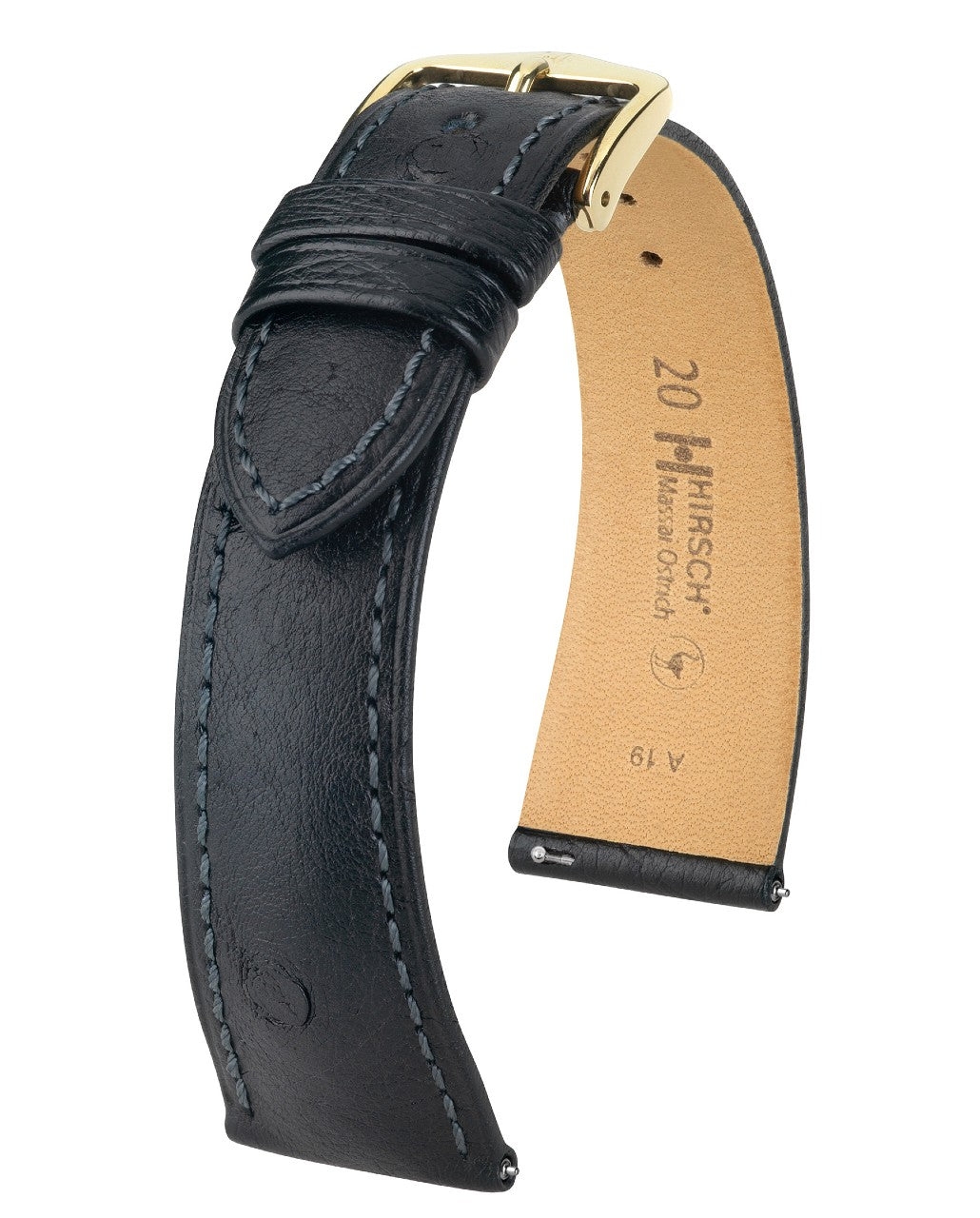 MASSAI | Genuine Ostrich | Black- 19mm / Regular/Long – Strapped For Time