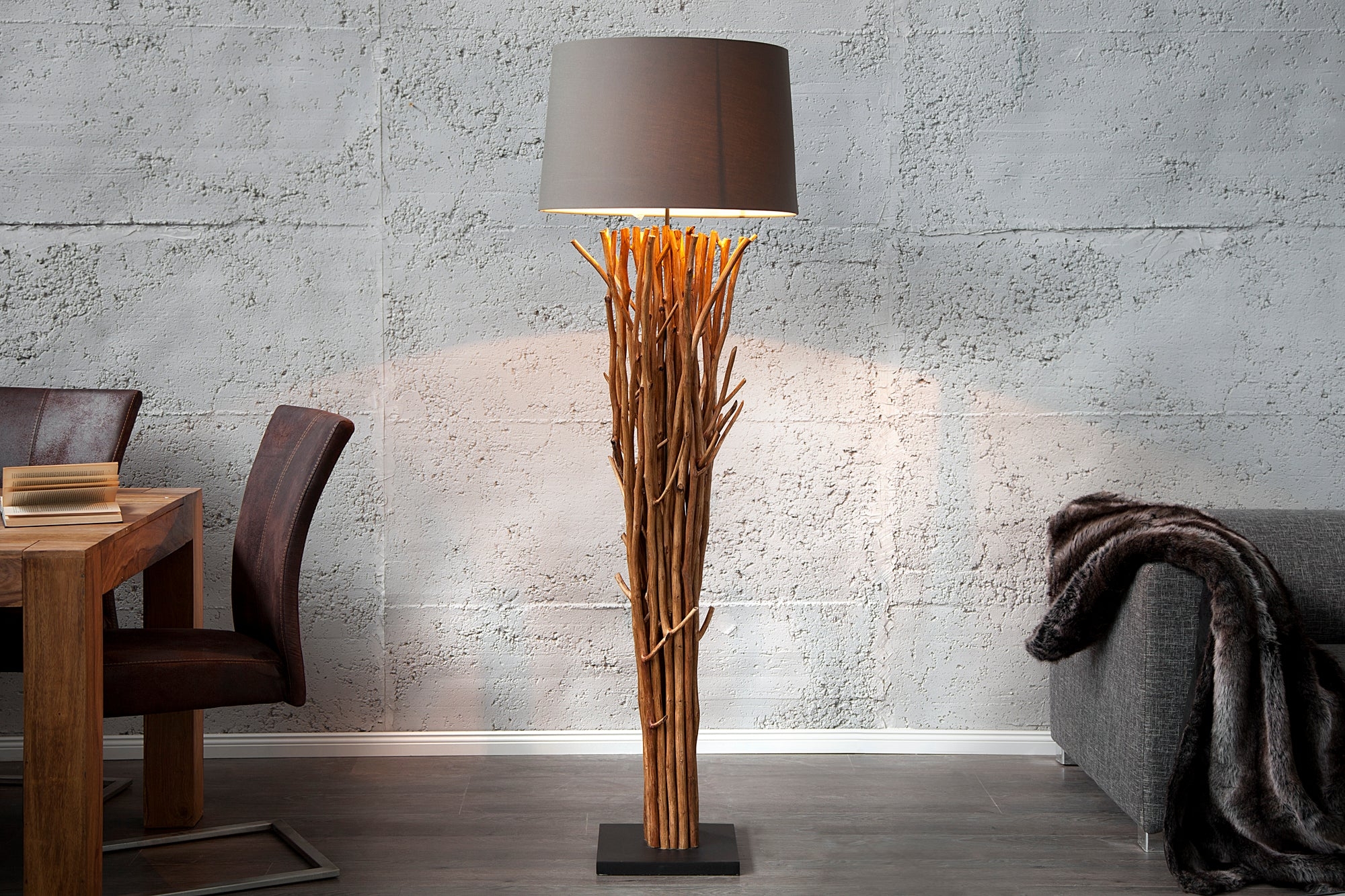 Floor Lamp Euphoria Driftwood 175cm Grey – Creation Furniture