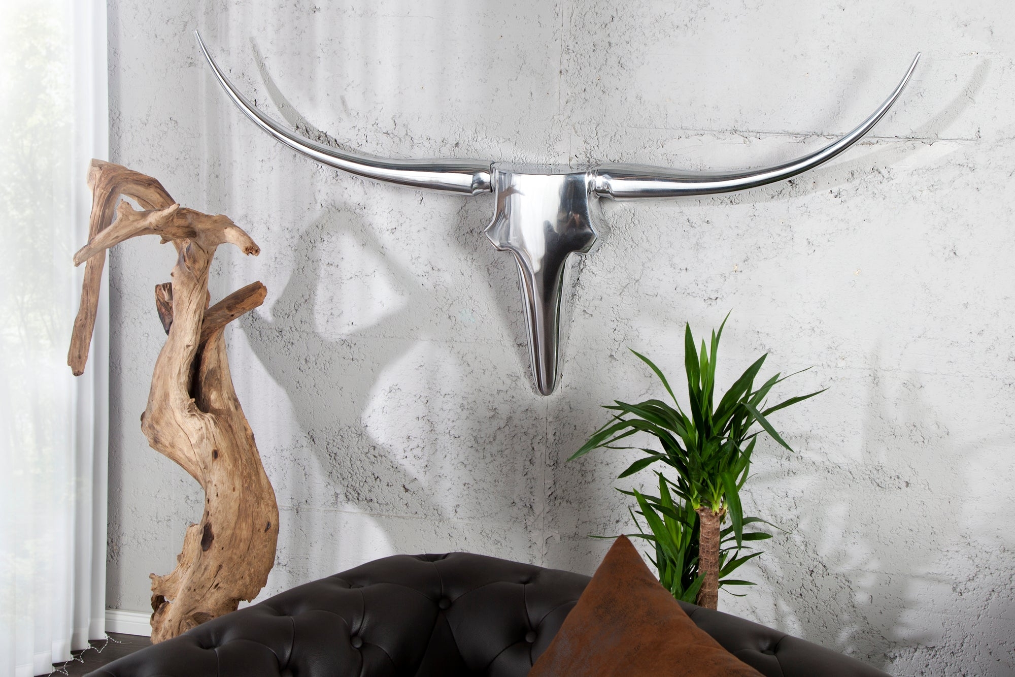 Bull Antlers 120cm Silver – Creation Furniture