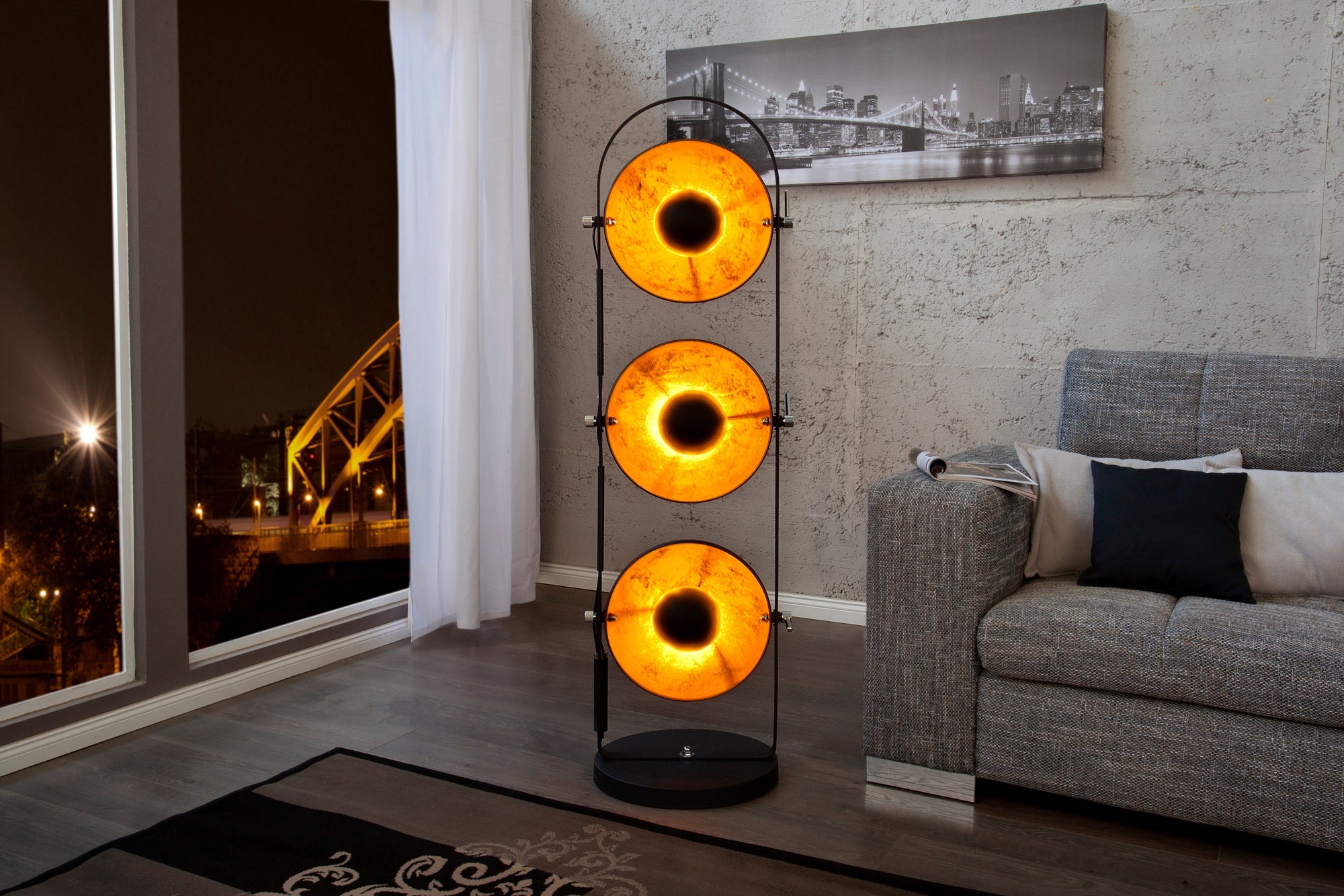 Studio Floor Lamp 130cm Black Gold – Creation Furniture