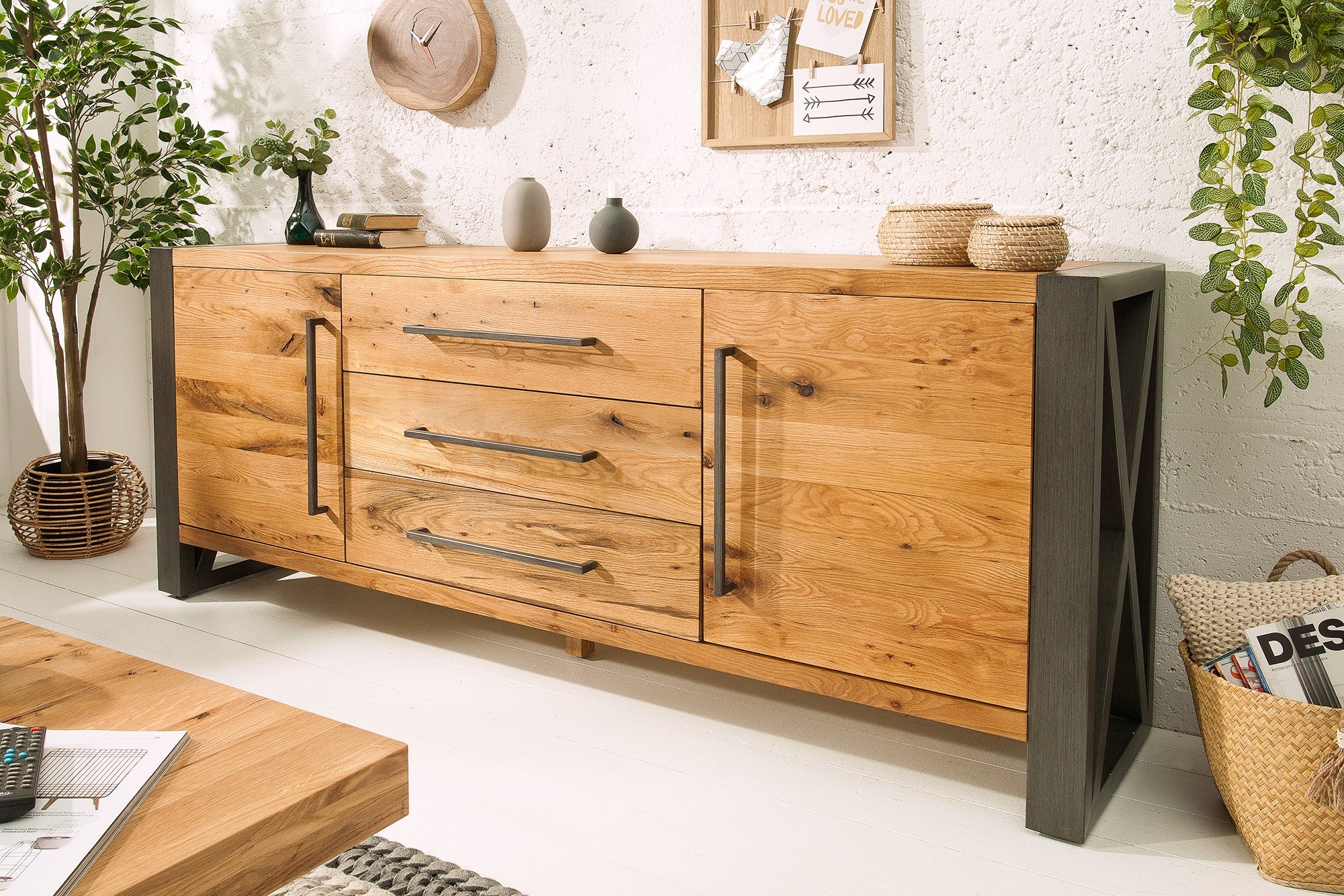 Sideboard Viking 200cm Wild Oak Wood – Creation Furniture