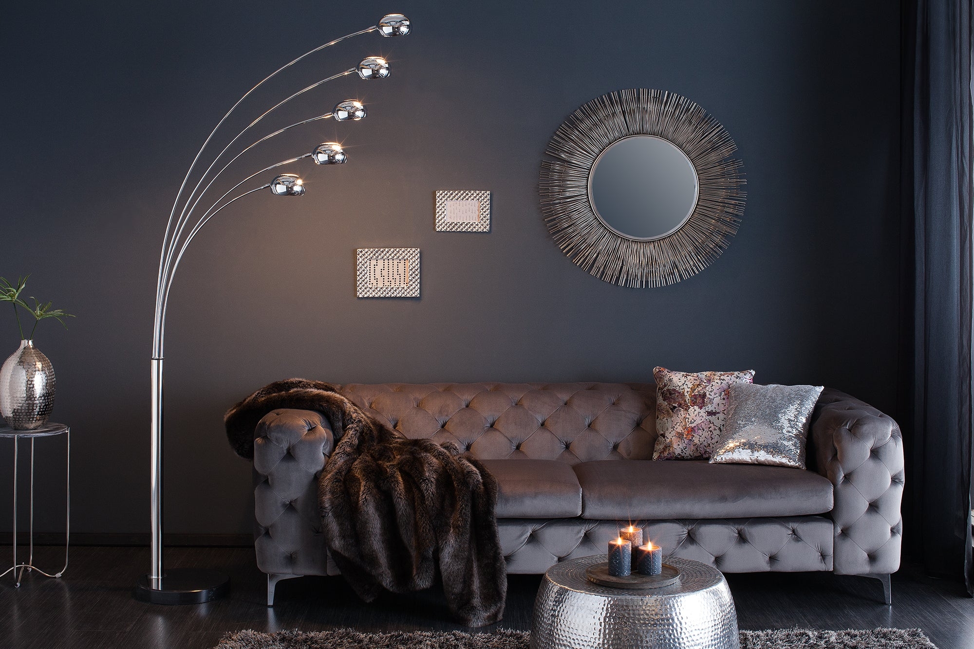 Five Lights Floor Lamp 200cm Chrome – Creation Furniture