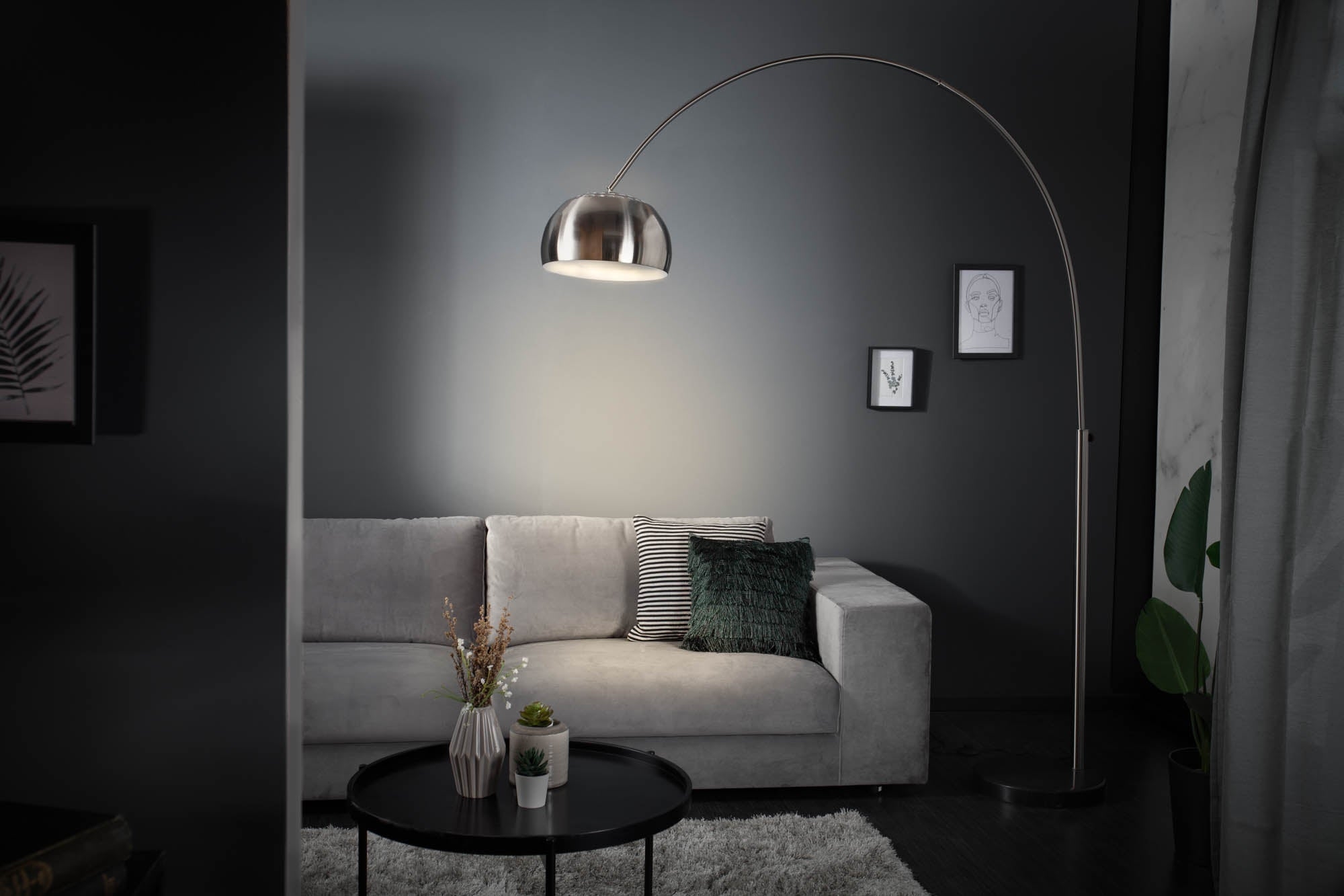 Big Bow II Floor Lamp 170-205cm Silver – Creation Furniture