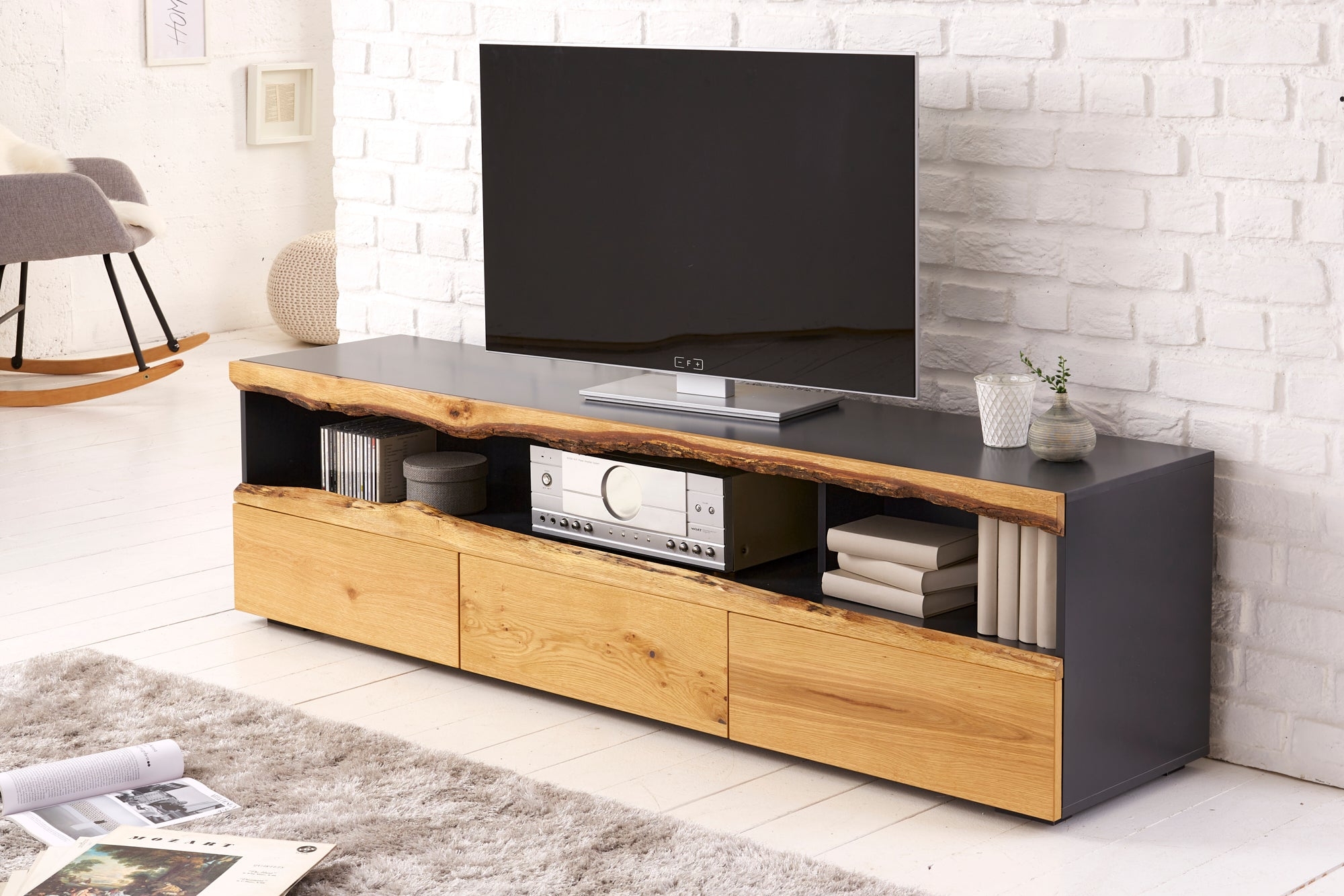 TV Stand Bergen 180cm Grey Natural – Creation Furniture