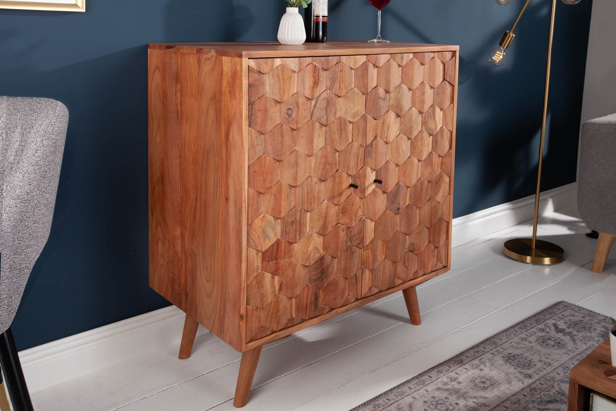 Bar Cabinet Enigma 76cm Acacia – Creation Furniture