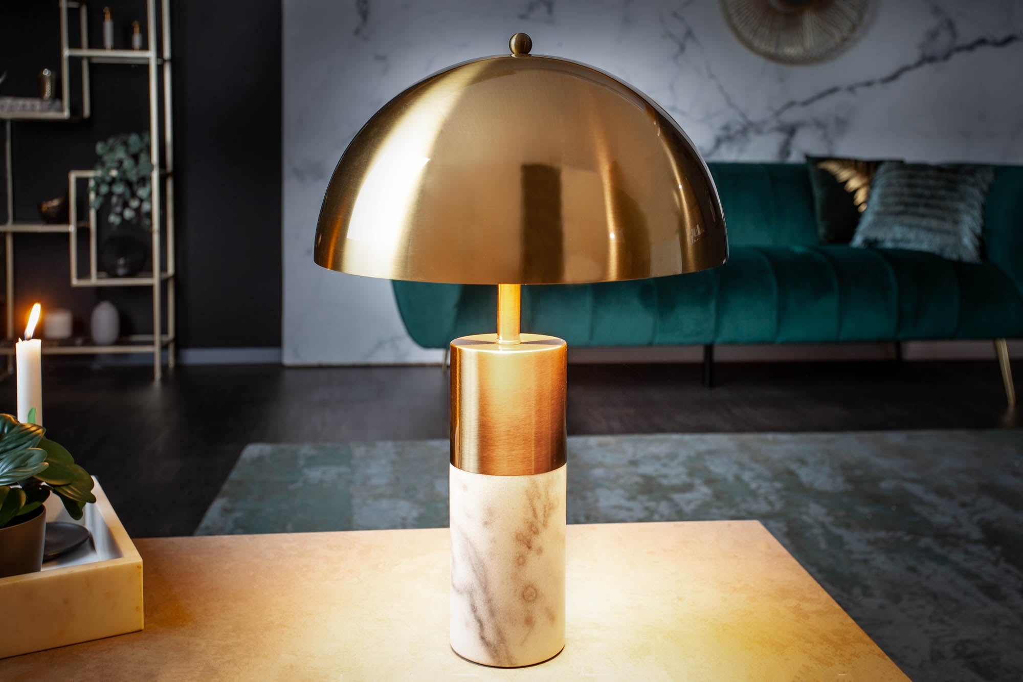 Table Lamp Burlesque Gold White Marble – Creation Furniture