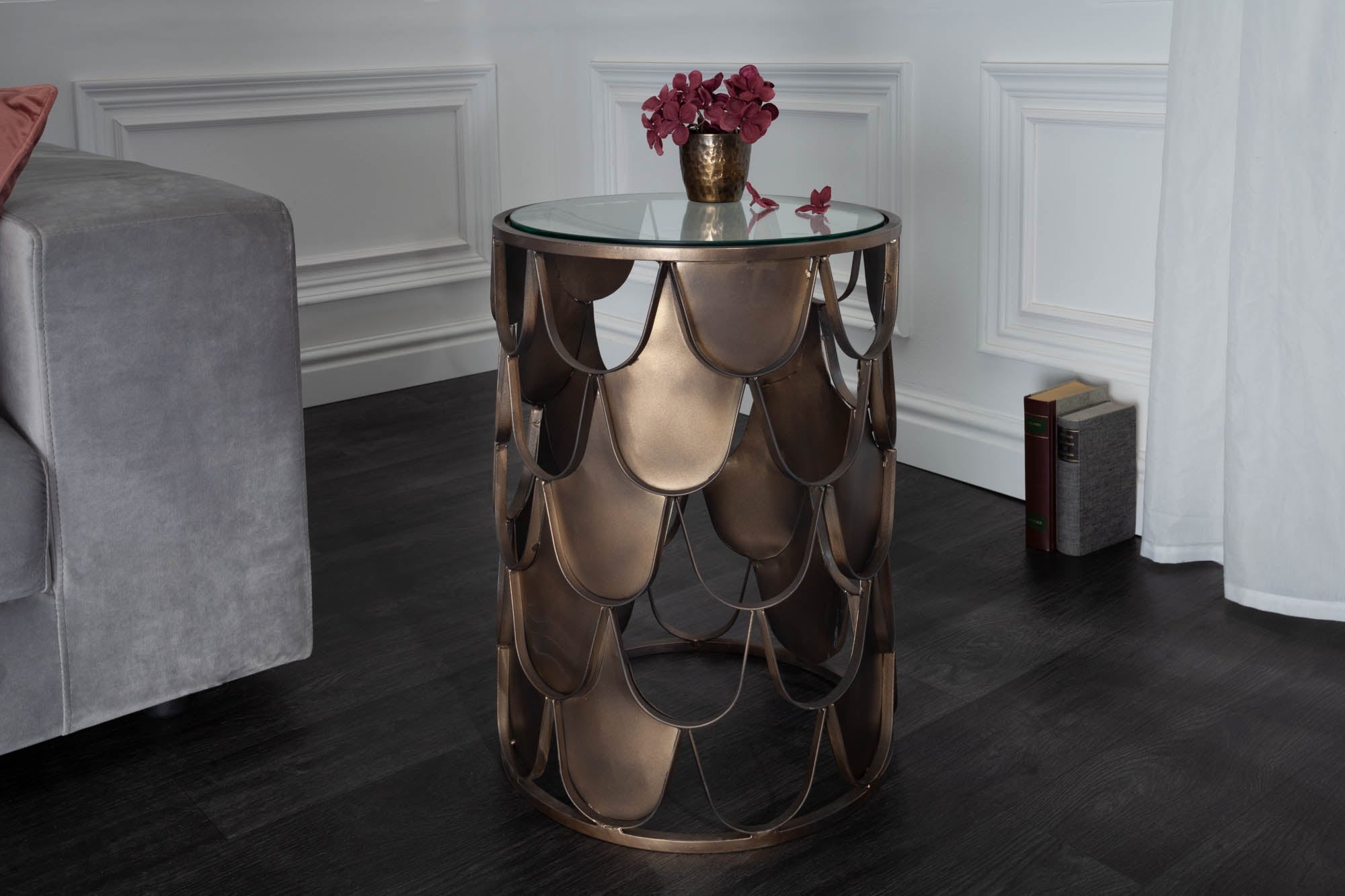 Side Table Abstract Fish Scale Design 40cm – Creation Furniture