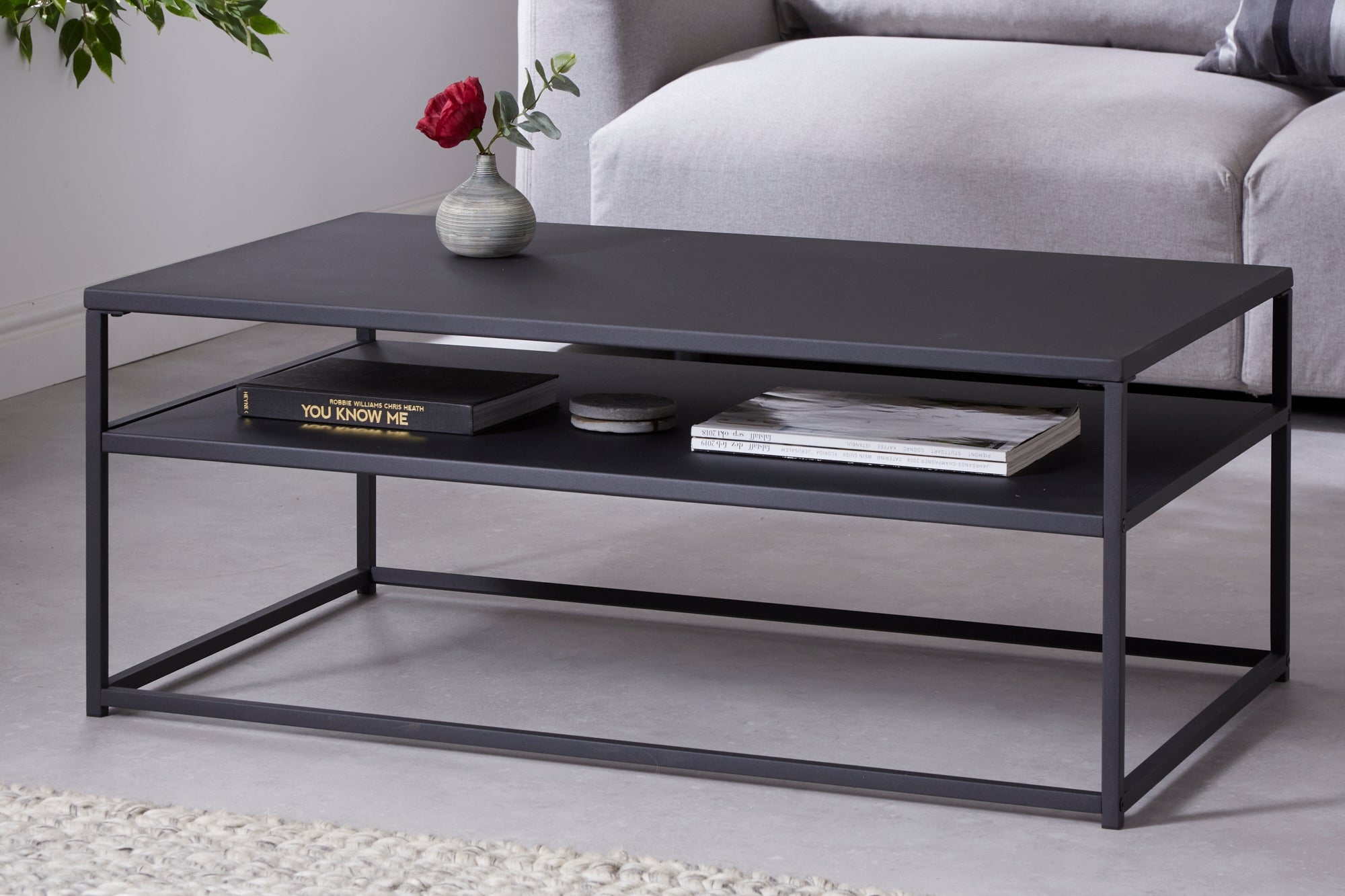 Coffee Table Metal 100cm Black – Creation Furniture