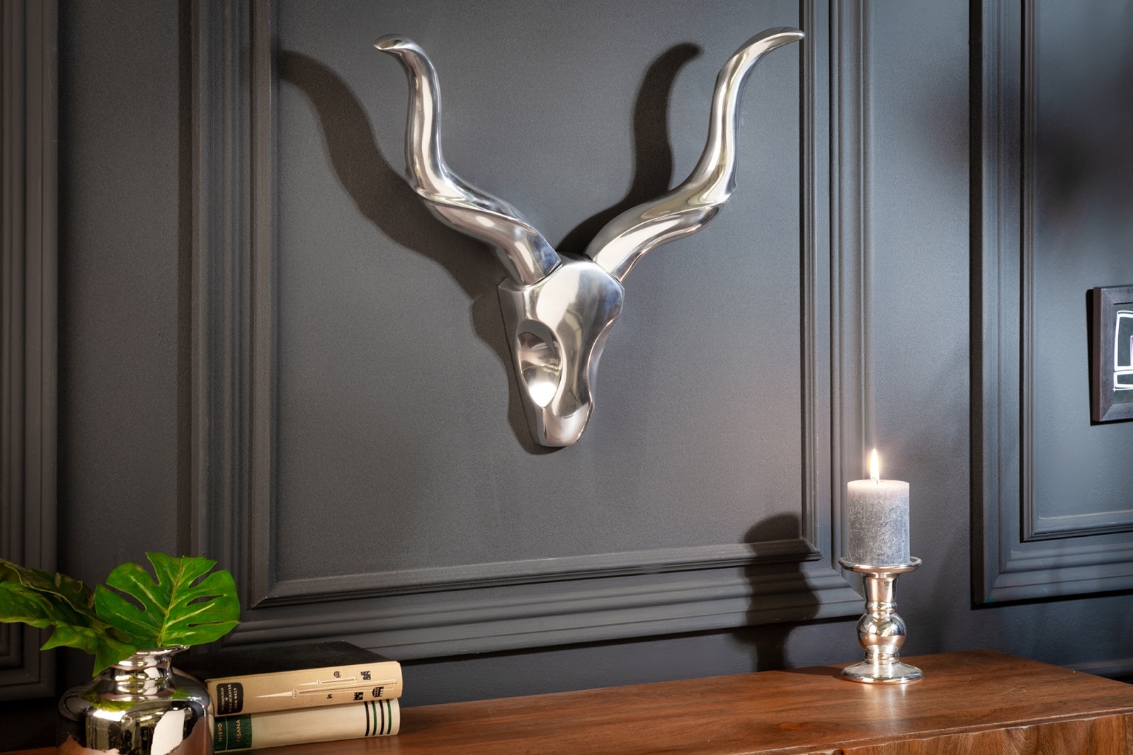 Antler Rodeo Wall Decoration Silver – Creation Furniture